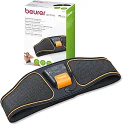 Beurer EM37 Estimulador Abs Tonificação Cinta Abdominal, Máquina EMS Ab com 40 Níveis de Intensidade, Cinto Portátil para Equipamento de Treino Abdominal, Inclui Eletrodos de Água Reutilizáveis e