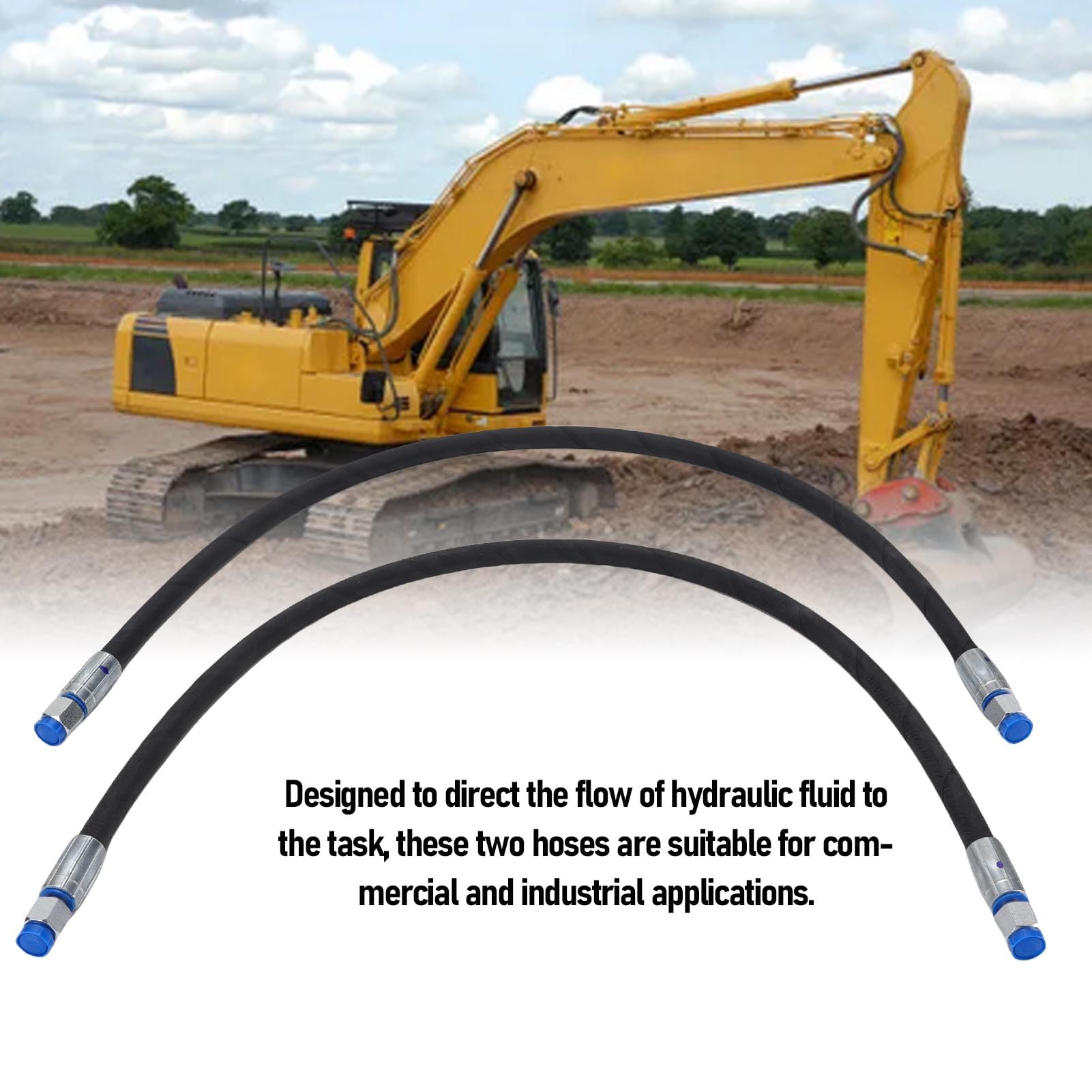 2 mangueras de válvula desviadora para excavadora, 32 Pulgadas de largo, manguera M14, interfaz de 1/4 Pulgadas, manguera hidráulica para excavadora con accesorios para