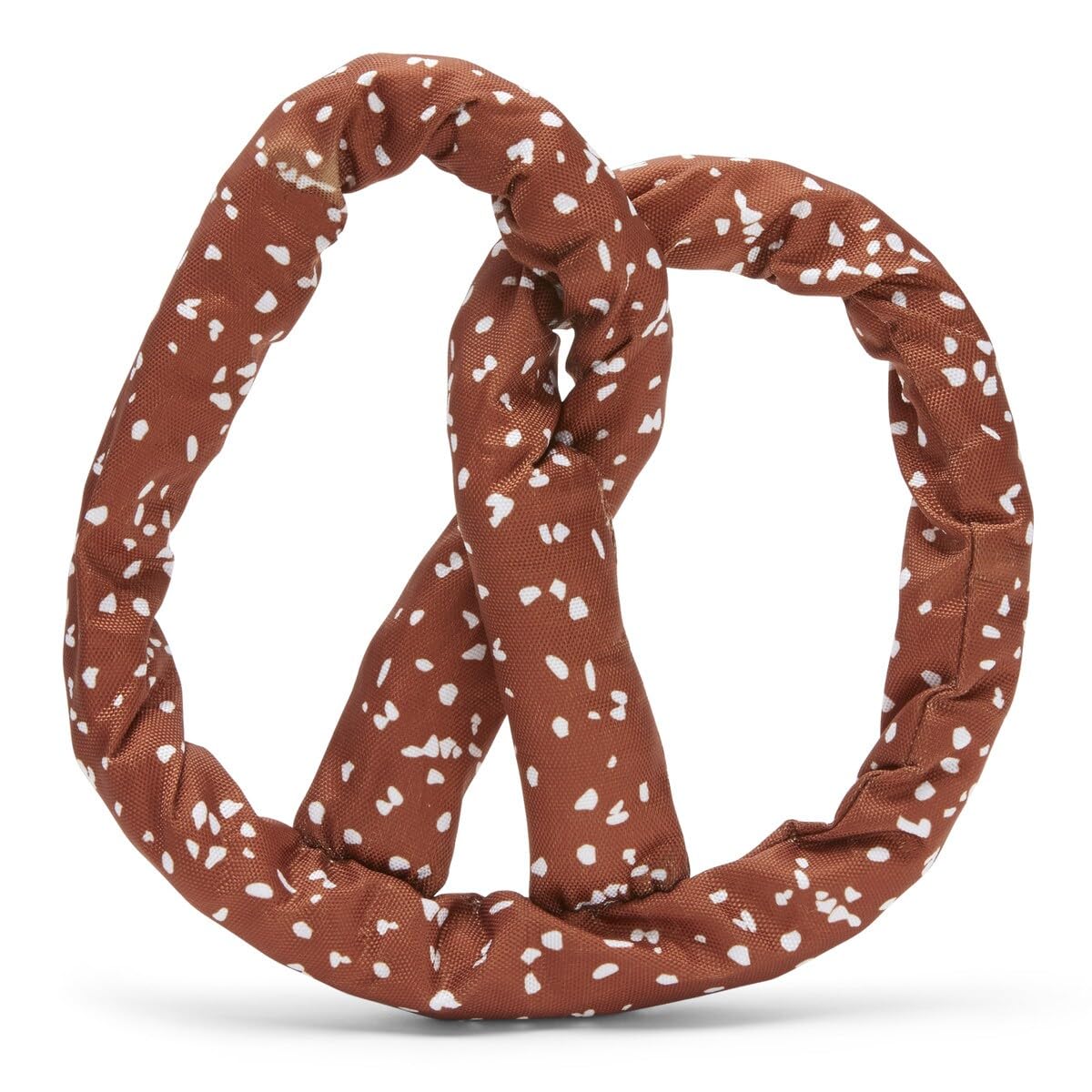 Barkbox BARK Paula's Park Slope Pretzel Dog Toy, Brown with White Spots, Medium Size, Plush