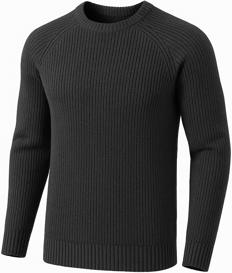 Men’s Crew Neck Pullover Sweater, Long Sleeve Midweight Knit, Soft Warm Winter Wear Men Sweater for Casual & Office