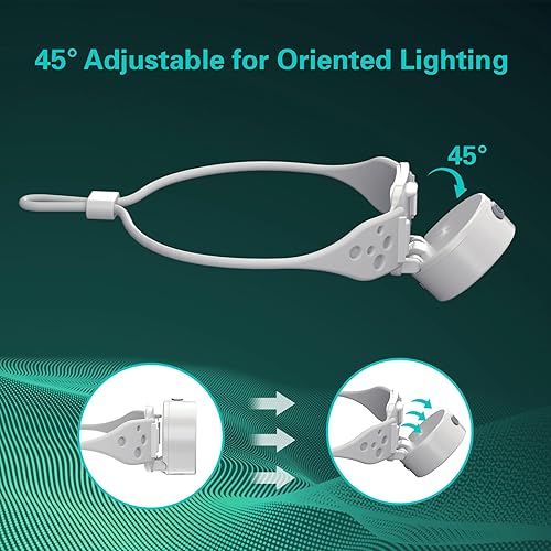 Miniatura 2 de SEVENKA Linterna frontal recargable con luz roja, faros de camping al aire libre con diadema de silicona ajustable, linterna ligera de 2 onzas,