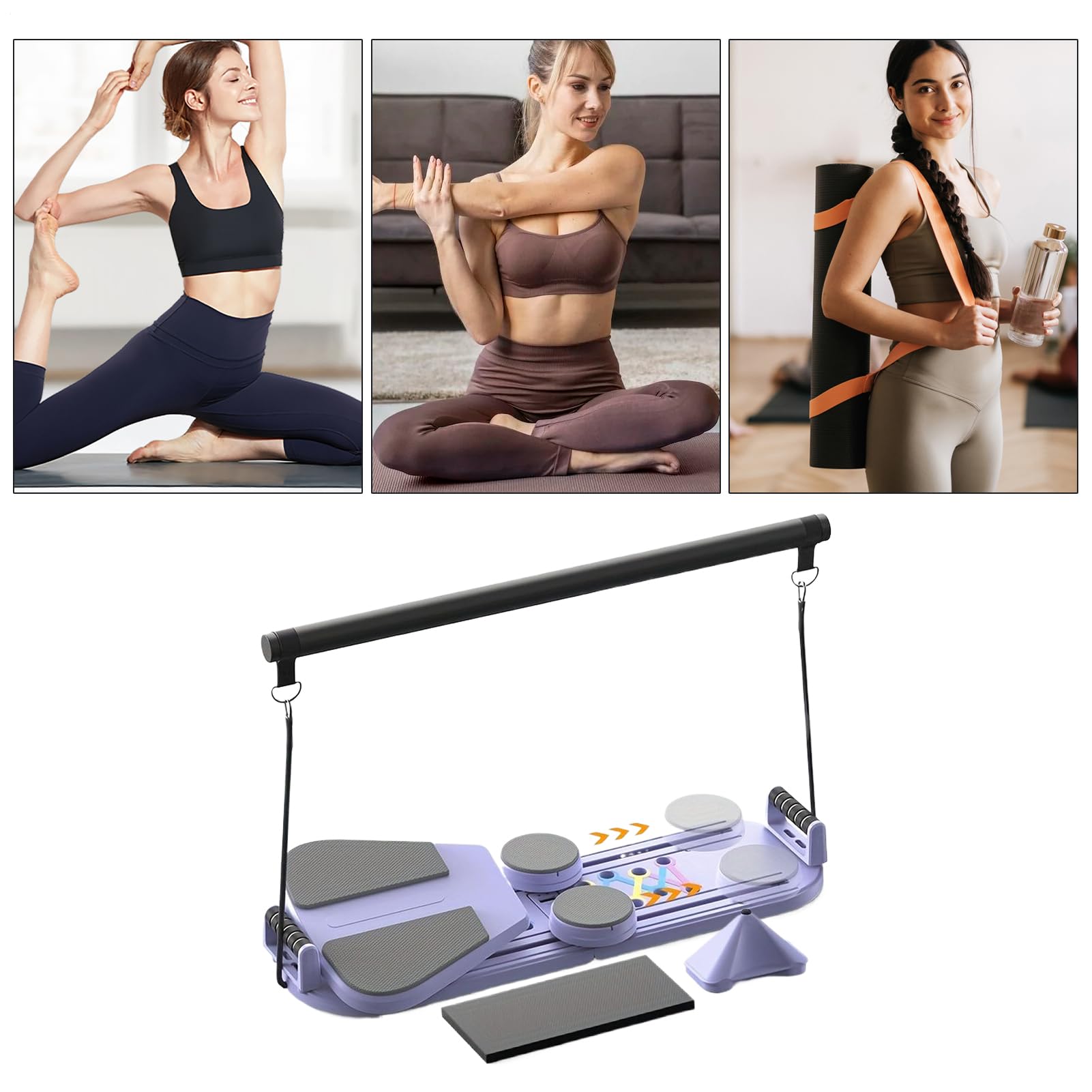 Tavola Riformare Pilates,Attrezzature Per Il Fitness 5 in 1,Macchina Addominale per Esercizi Per Donne Uomini Atleti Principianti Entusiasti del Fitness Palestra A Casa