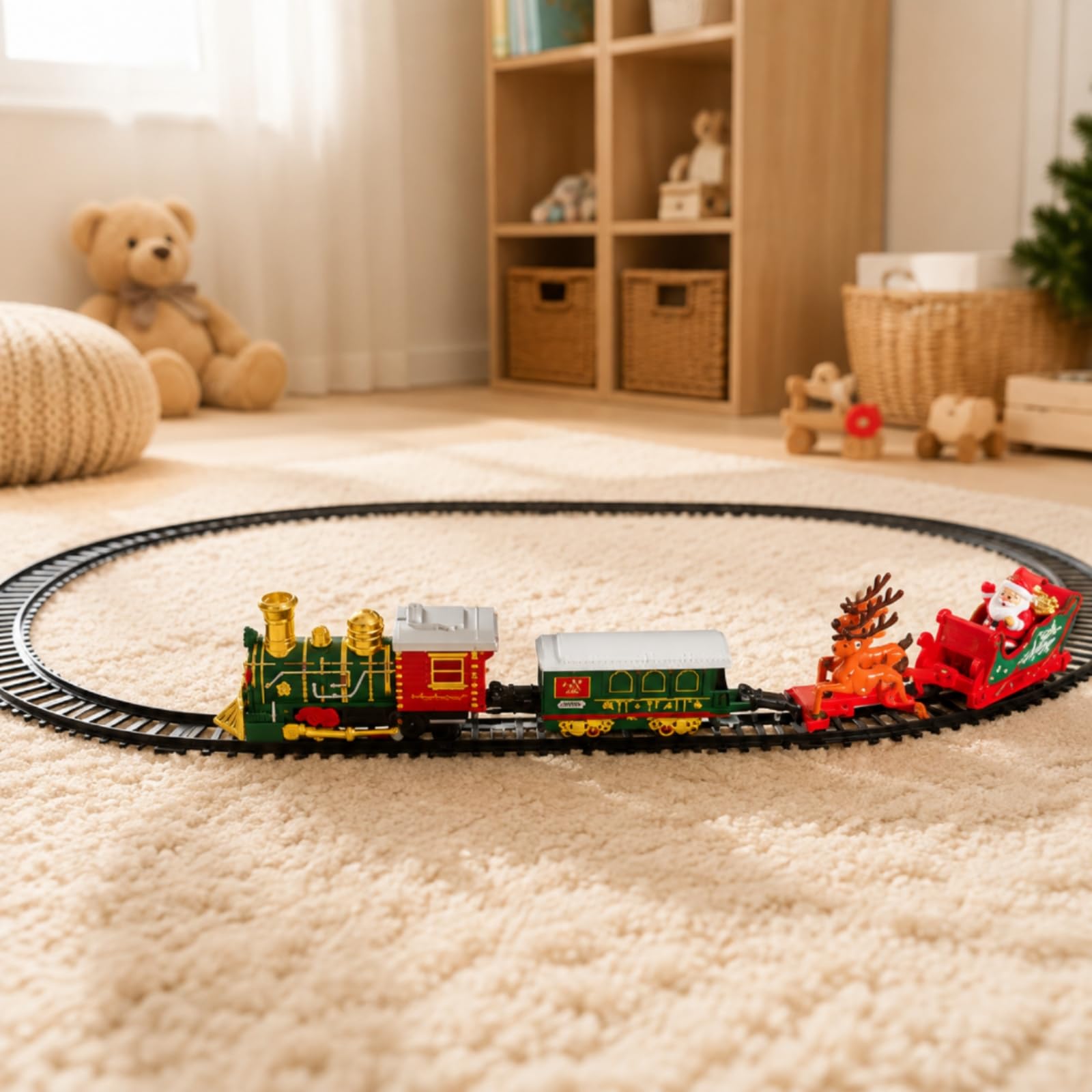 Qianly Ferrovia Gioclo Interattivo Trenino con e per Bambini da 4 a 6 Anni, Area Giochi