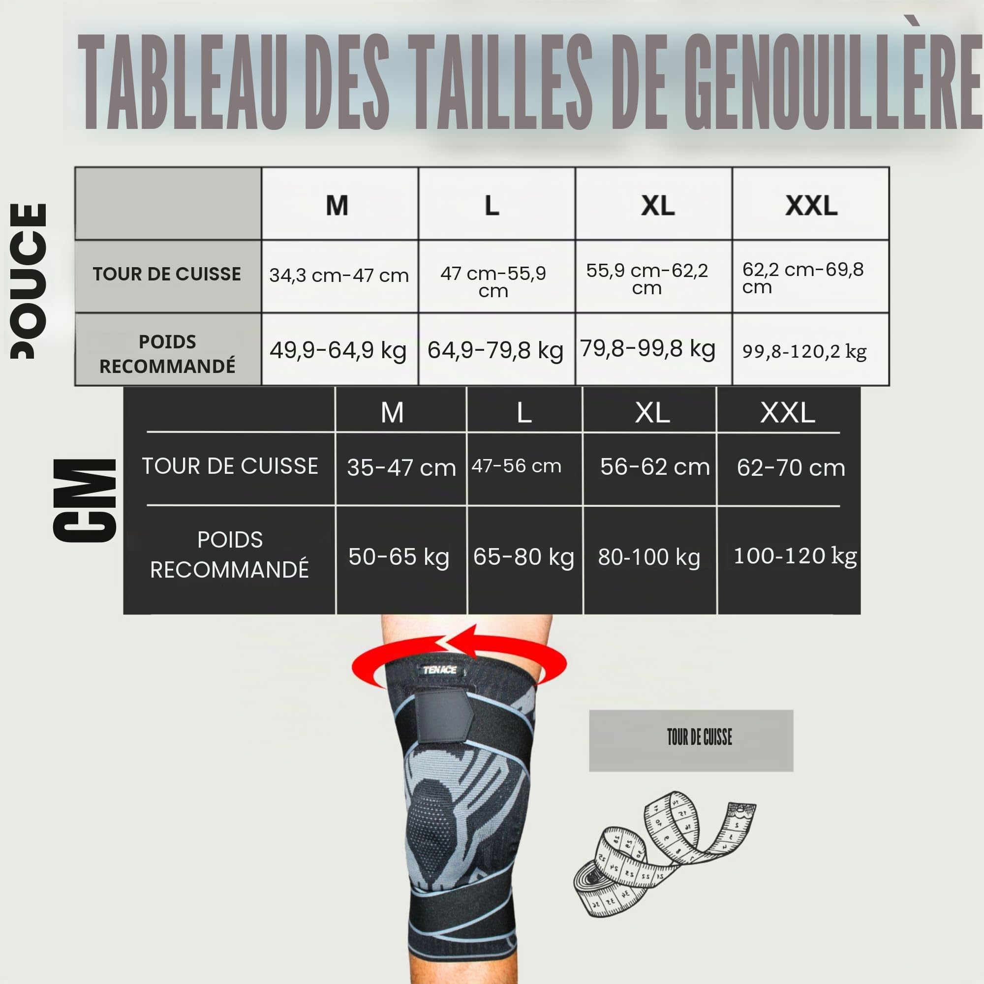 Tenace Genouillère Jiu Jitsu Grappling Protection Compression Rembourrage MMA JJB Muay Thai Judo Noir XL