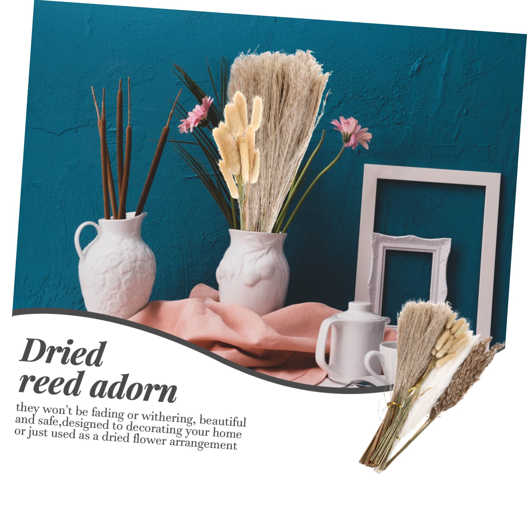 Cabilock Ramo De Flores Secas De Phragmites para Decoración De Hogar Arreglo Floral Natural para Bodas y Fiestas Estilo Rústico Mantenimiento