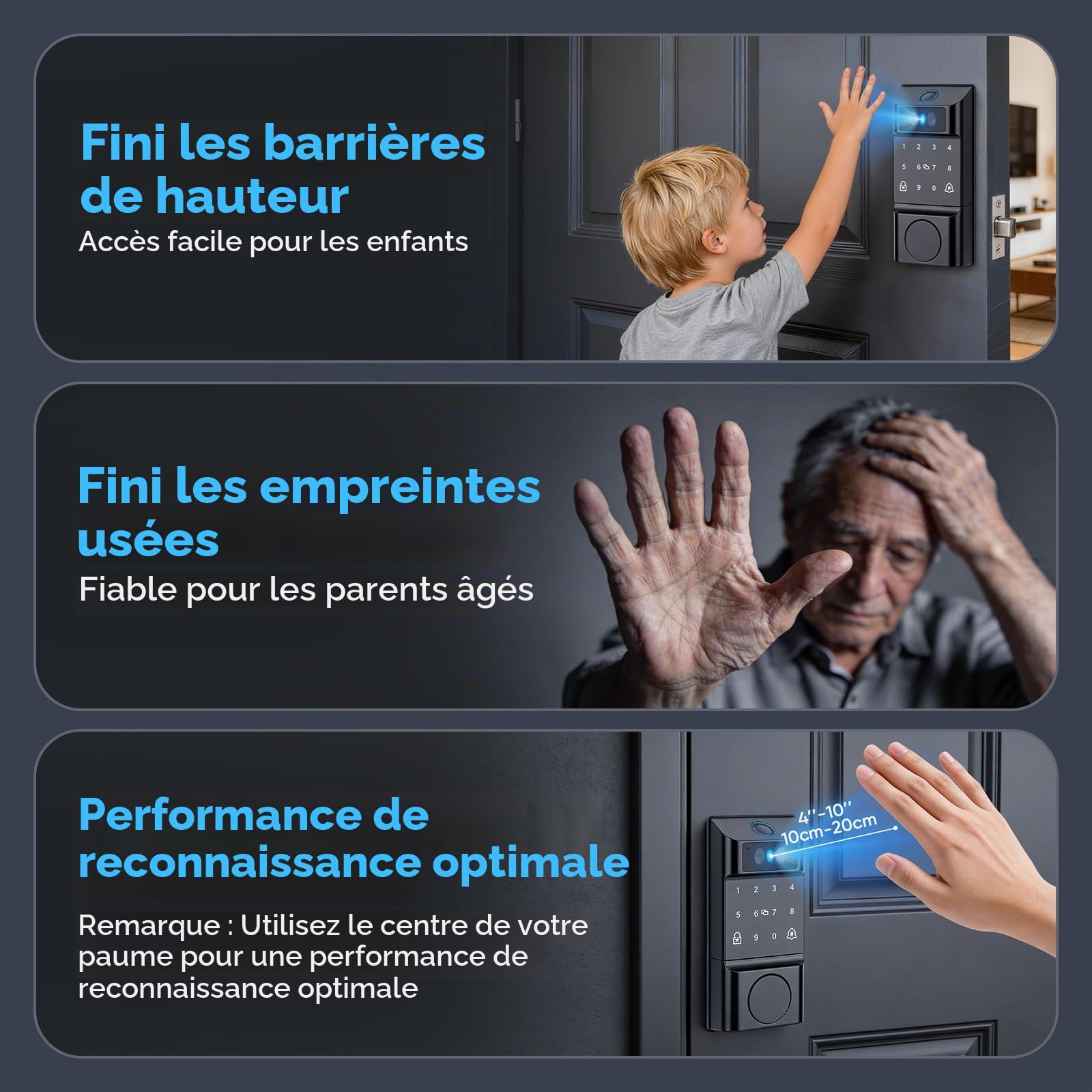Serrure de Porte intelligente avec Reconnaissance Palmaire et Faciale