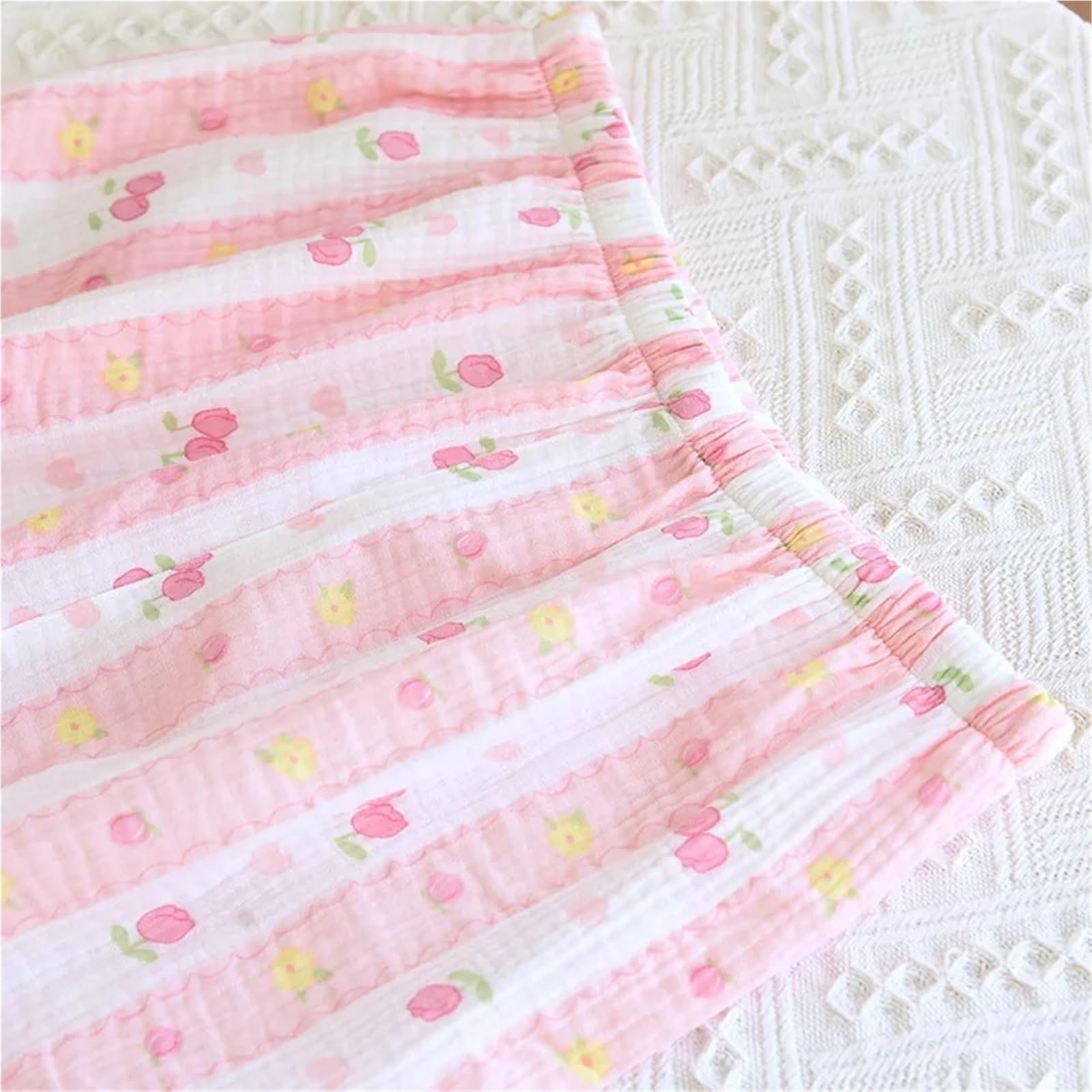 Pijamas para Mujer Pijamas Suaves a Rayas de Talla Grande, Pijama de algodón crepé, Conjunto de Ropa de Dormir Dulce, Ropa de casa de Manga Larga(M(40-50kg))