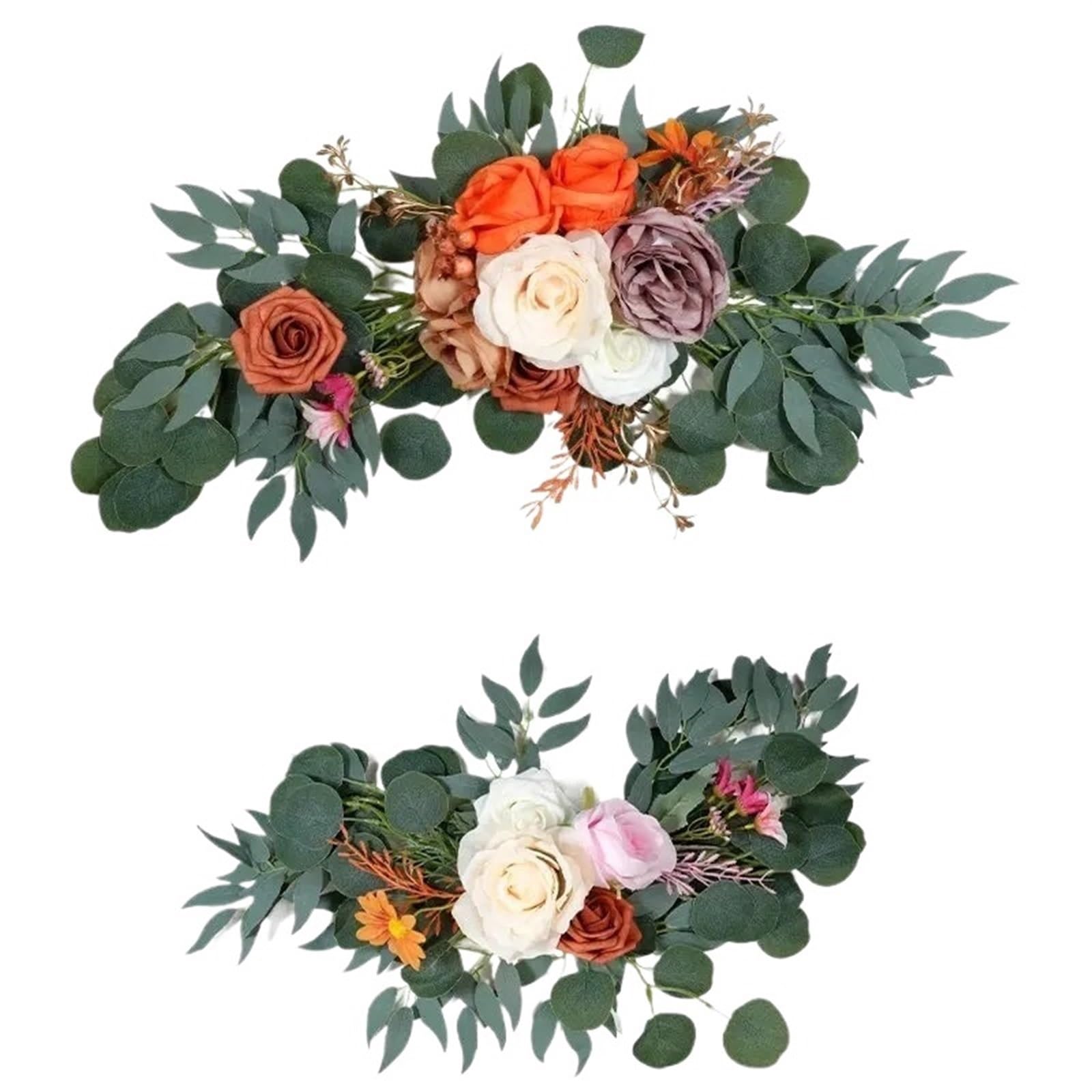 Zymjzbetic Artificial Wedding Arch Flowers Kit 2 Pcs Artificial Wedding Arch Flowers Kit Garlands Silk Flower Welcome Sign Floral for Ceremony Party(Color2)