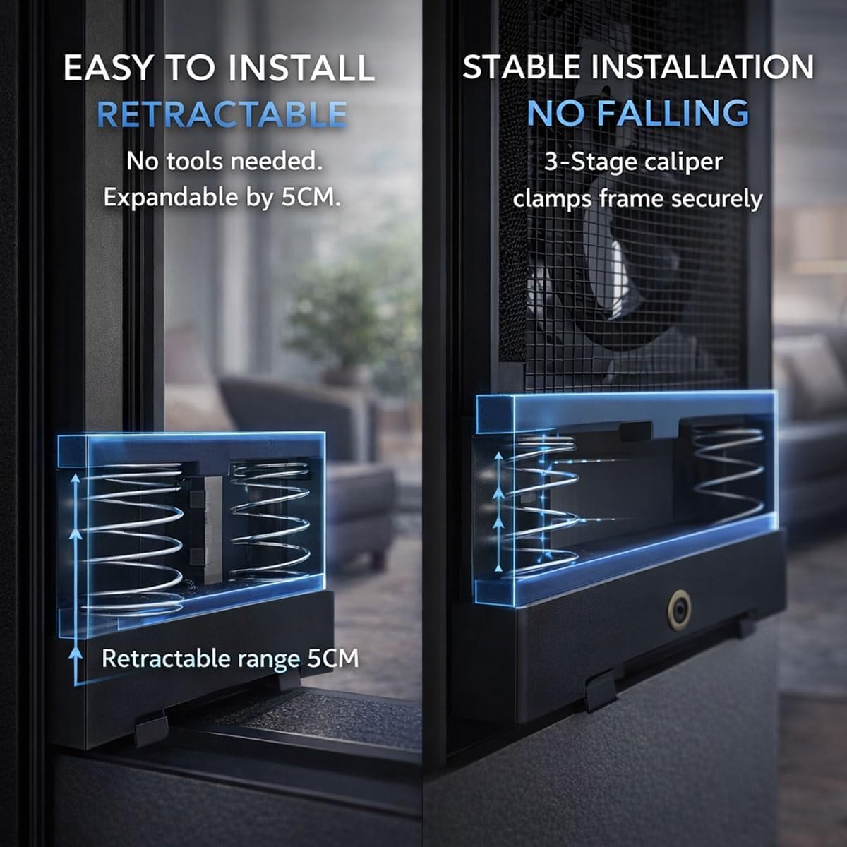 Retractable Window Ventilator for Sliding Frames, Punch-Free Exhaust Fan with 2800RPM Stepless Speed Brushless Motor, Quiet Air Vent for Bedroom Kitchen Attic Pet Smoking Room(Black,13.8-15.7in)
