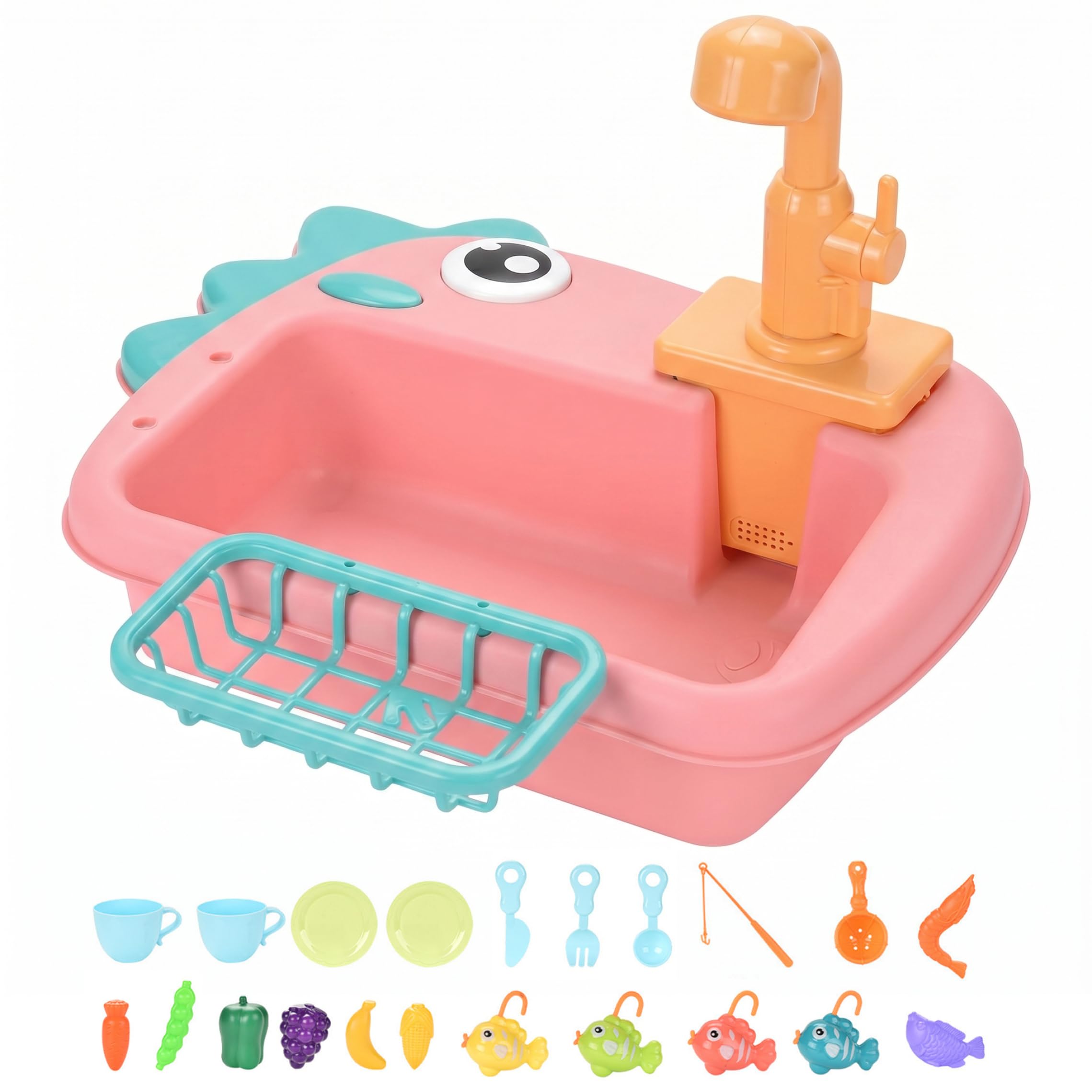 Ensembles de cuisine jouets avec évier à eau courante et table à eau d'imitation pour tout-petits