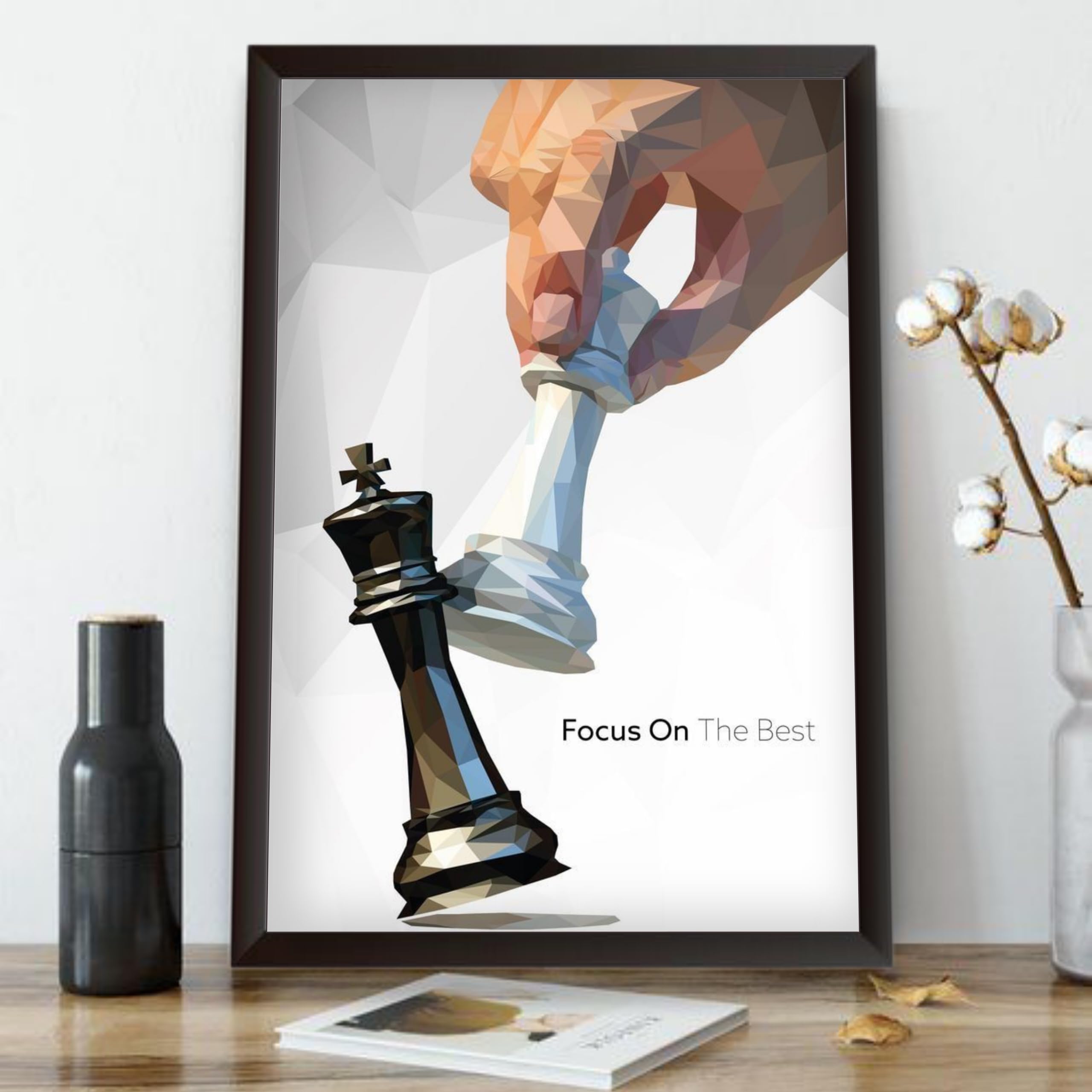 Waltractive Focus on the Best Motivational Quote Wall Art Framed Poster Portrait - Available in 8x12 and 12x18 Inches - Perfect Wall Decor for Bedroom, Kids Room and Dorm for Decoration (wwe) (B0D7SS4DT5) Amazon Price History, Amazon Price Tracker