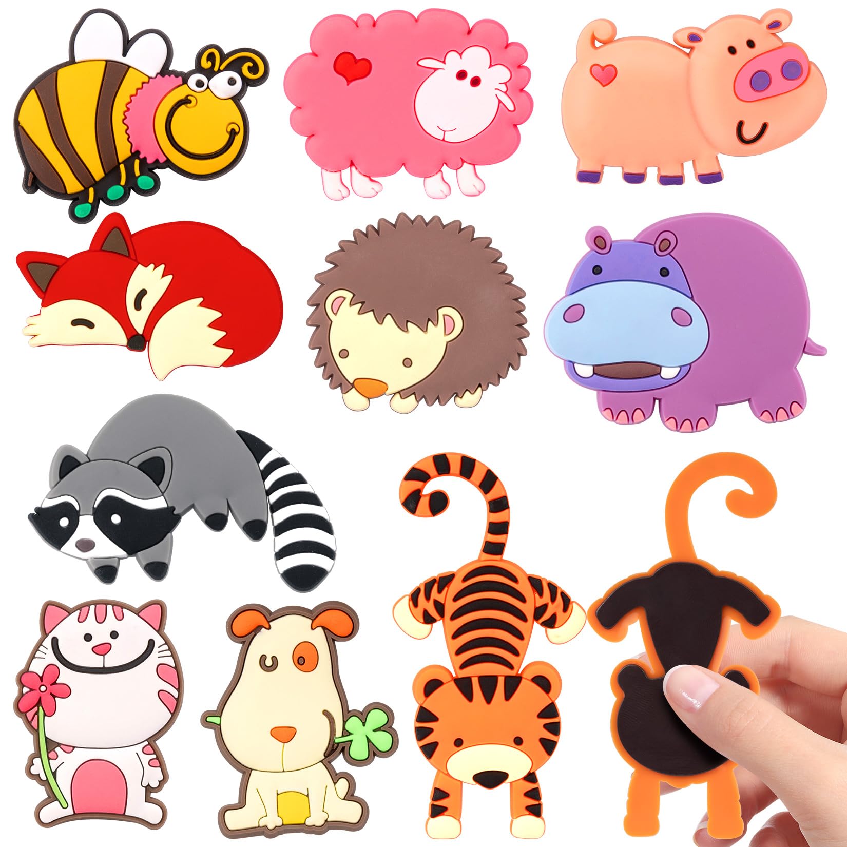 VNDUEEY Fridge Magnets, 10 Pack Cute Farm Animal Magnets, Fun Refrigerator Magnet Whiteboard Magnet, Full Back Magnetic Play Animal, Gifts for Boys and Girls