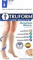 Vista 3 de Truform - Medias de compresión de 20-30 mmHg para hombres y mujeres, hasta la rodilla, punta cerrada, talla M, beige