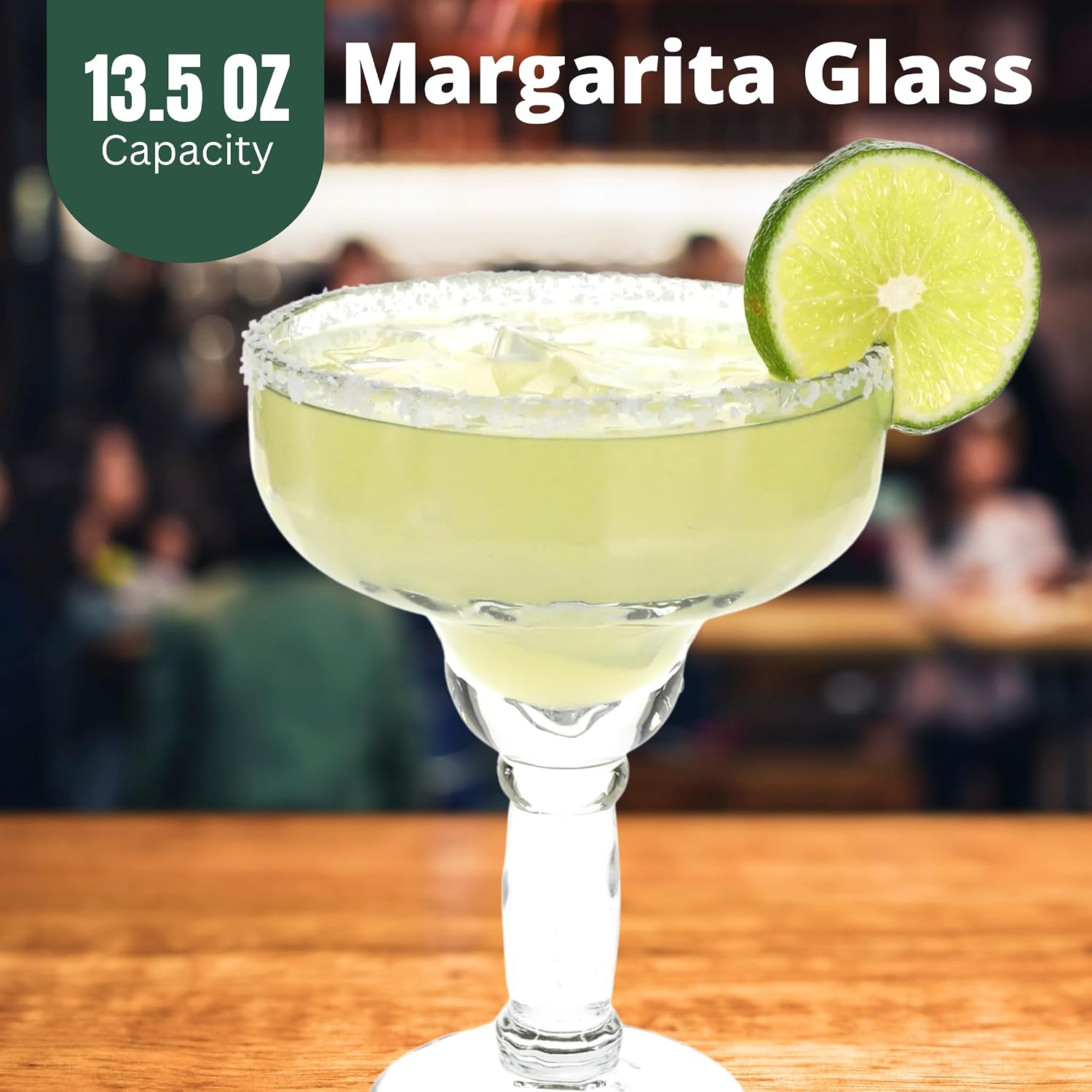SHMIR Margarita Glasses 13.5 oz Clear Glassware for Cocktail Mixed Drinks Dessert Home Kitchen Bar Party Cups Favor Table Decoration Drinkware Supplies Drinking Set of 4 with Exclusive Bonus Gift