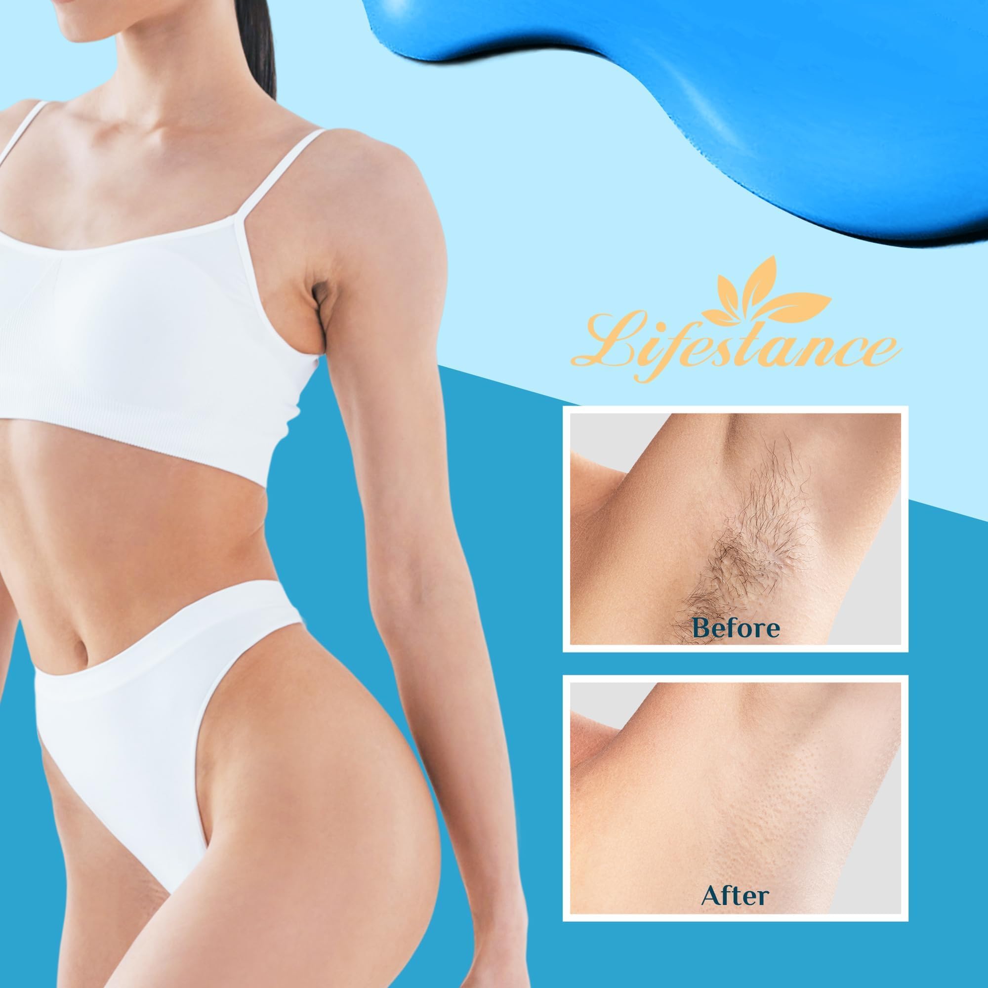 Lifestance Kit Chauffe Cire Avec 45 Accessoires 400g Epilation Cire Perles Avec Formule de Lavande pour Corps, Jambes, Visage, Aisselles, epilation Maillot