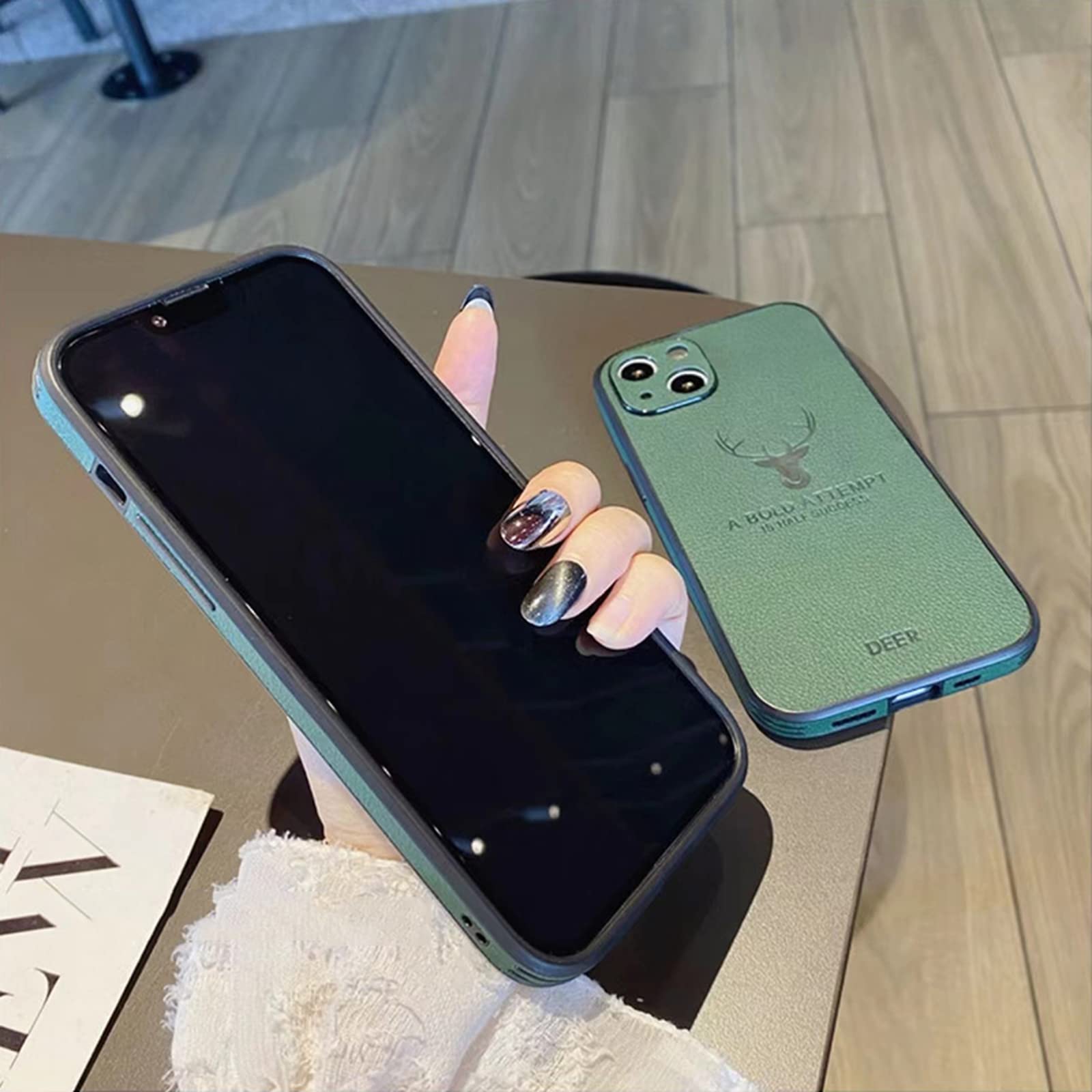 Amazon | Zhiia 高級レザーテクスチャー鹿パターン耐震アーマー