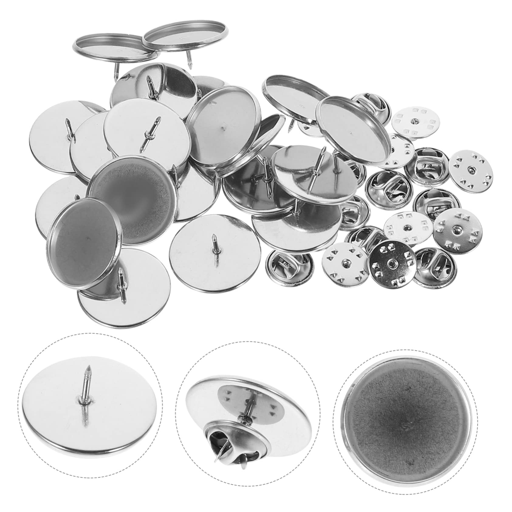 20 Pezzi Base Per Spille EXCEART | Vassoi Per Creare Badge Fai Da Te | Accessori Gioielli - Foto 3