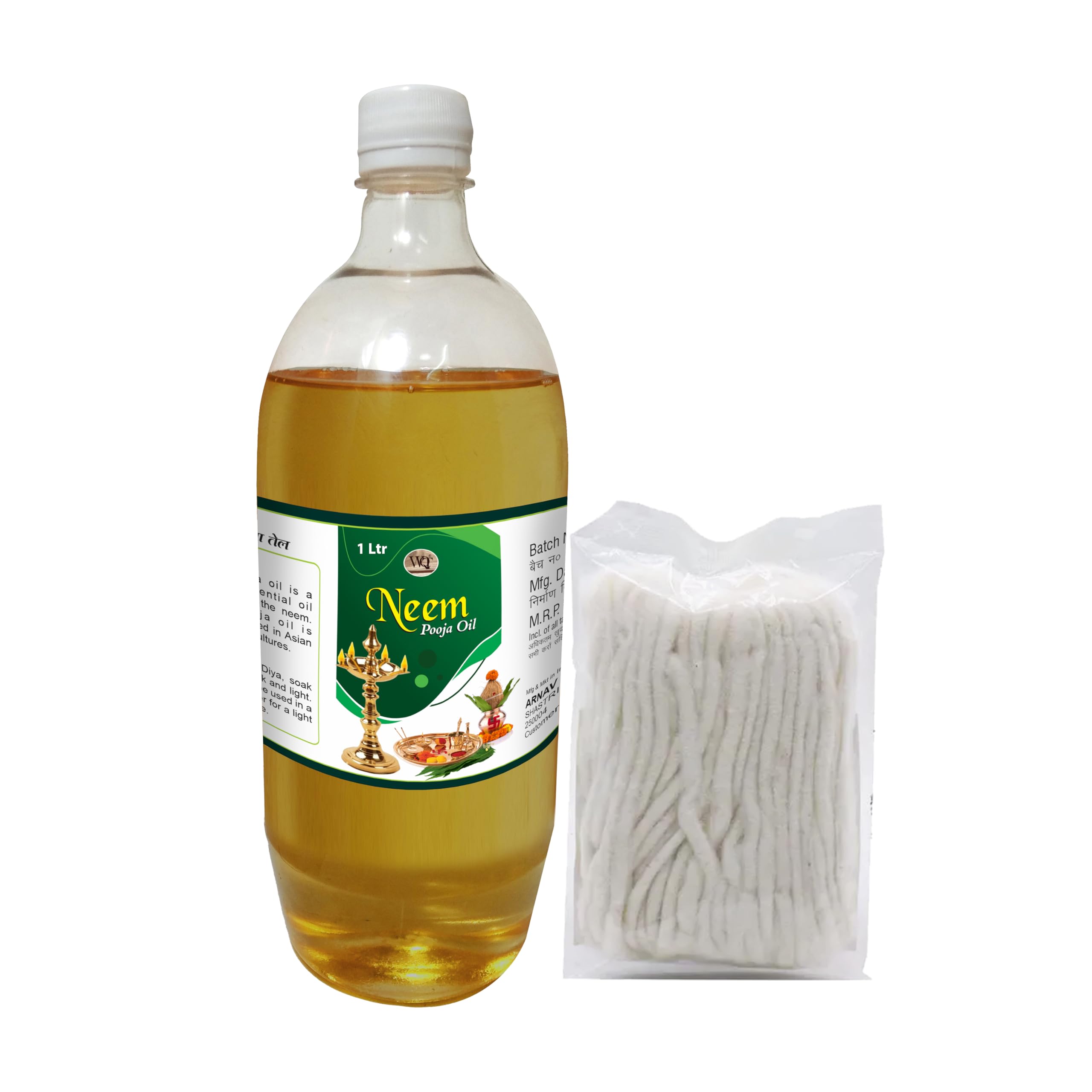 WQT - Neem Pooja Oil WIth DIya Batti 1000ML For Deepak Poojan, Akhand Jyot, Remove Home Negativity 1000 ML (B0CT4TPKRD) Amazon Price History, Amazon Price Tracker