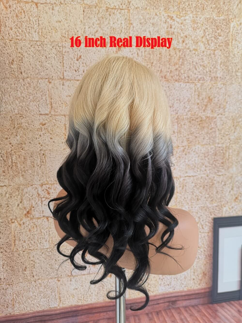 Amazon.com : Ombre Blonde and Black Body Wave Lace Front Wig  display picture 1
