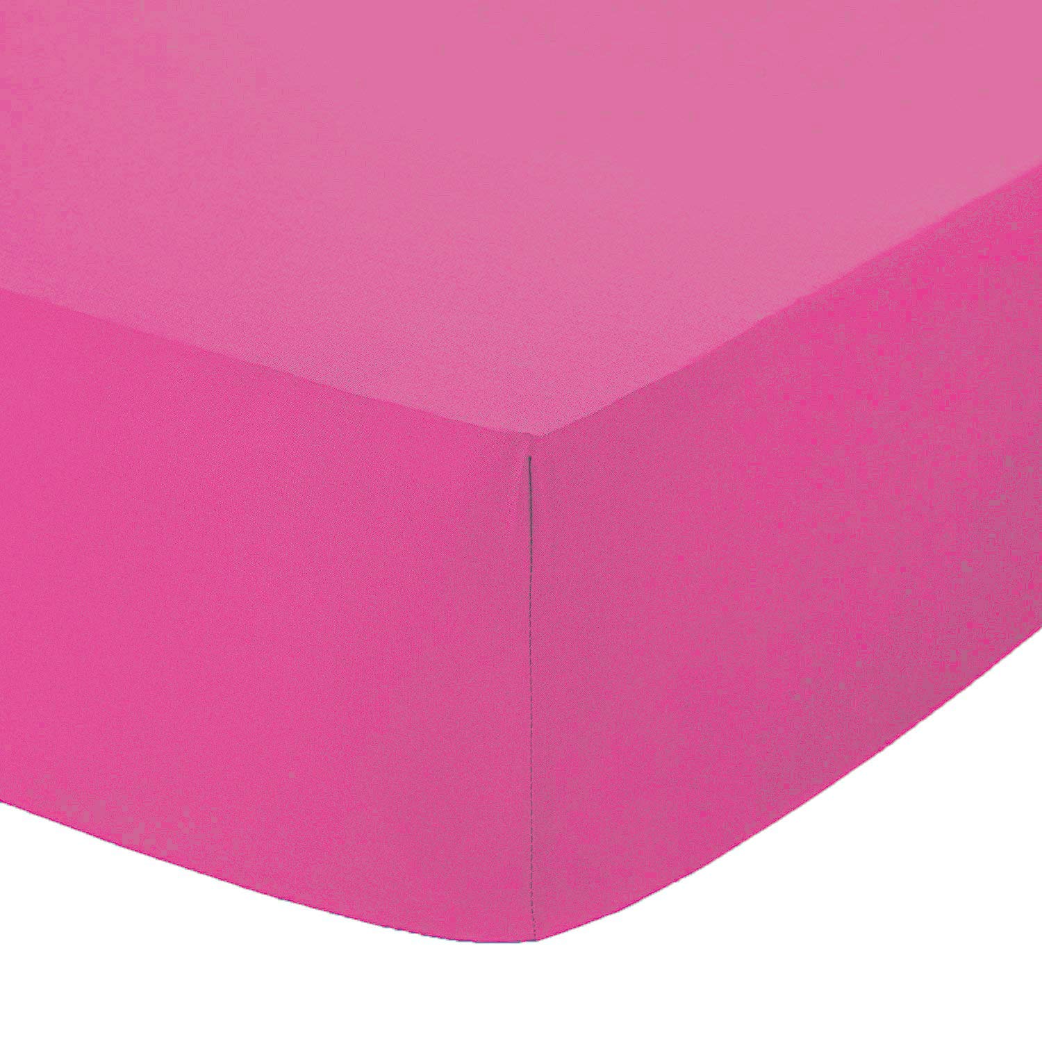 British Home Bedding - Plain Polycotton Percale Fitted Bed Sheets - Shrinkage and Fade resistant with a soft luxurious finish (Fuscia, 4FT Small Double)
