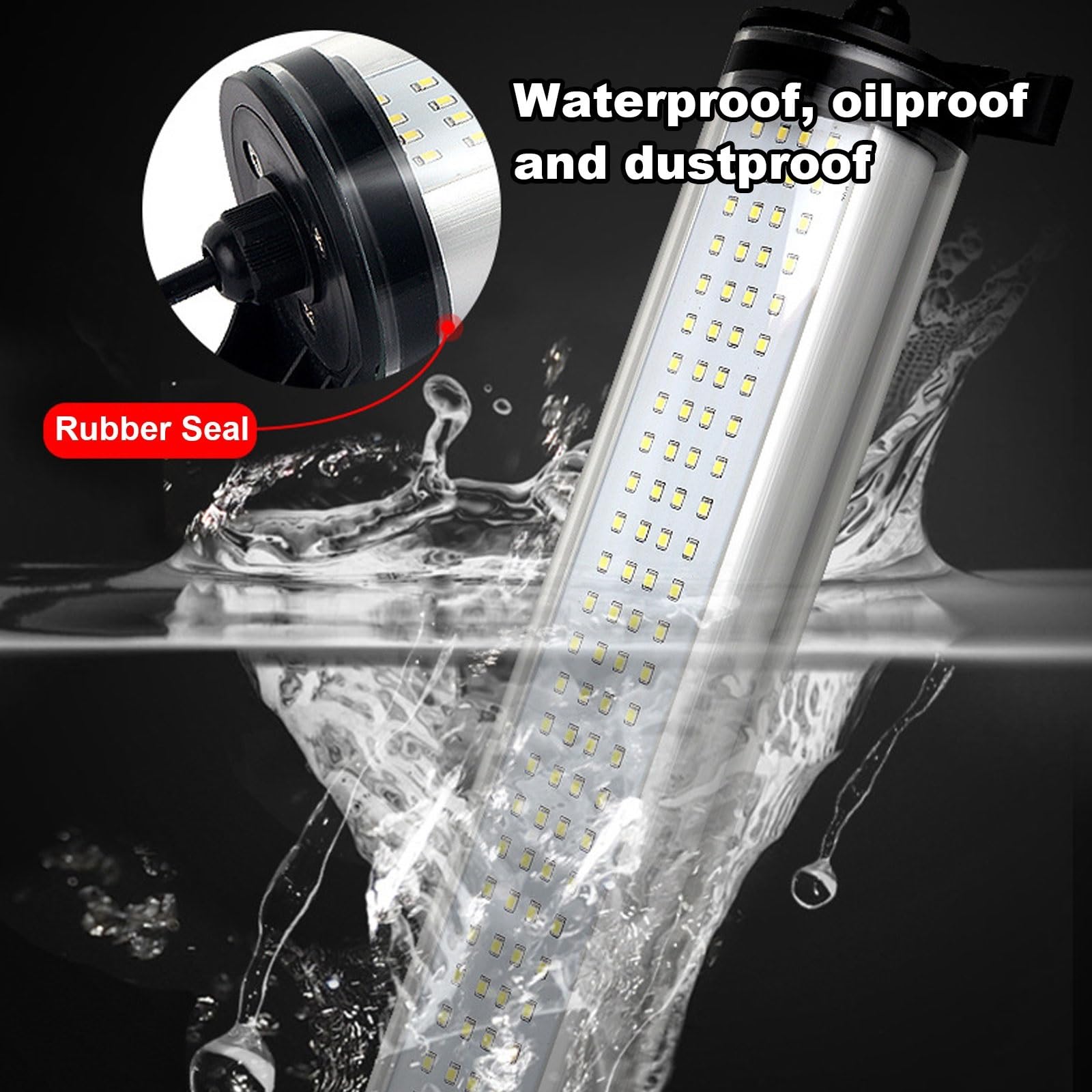 Luz De Tubo De Máquina LED Industrial Luz De Trabajo Impermeable IP66, Tubo De Luz LED De 110-220V/24V con Carcasa De PC, para CNC, Iluminación De Fresado(Size:15W-24V)