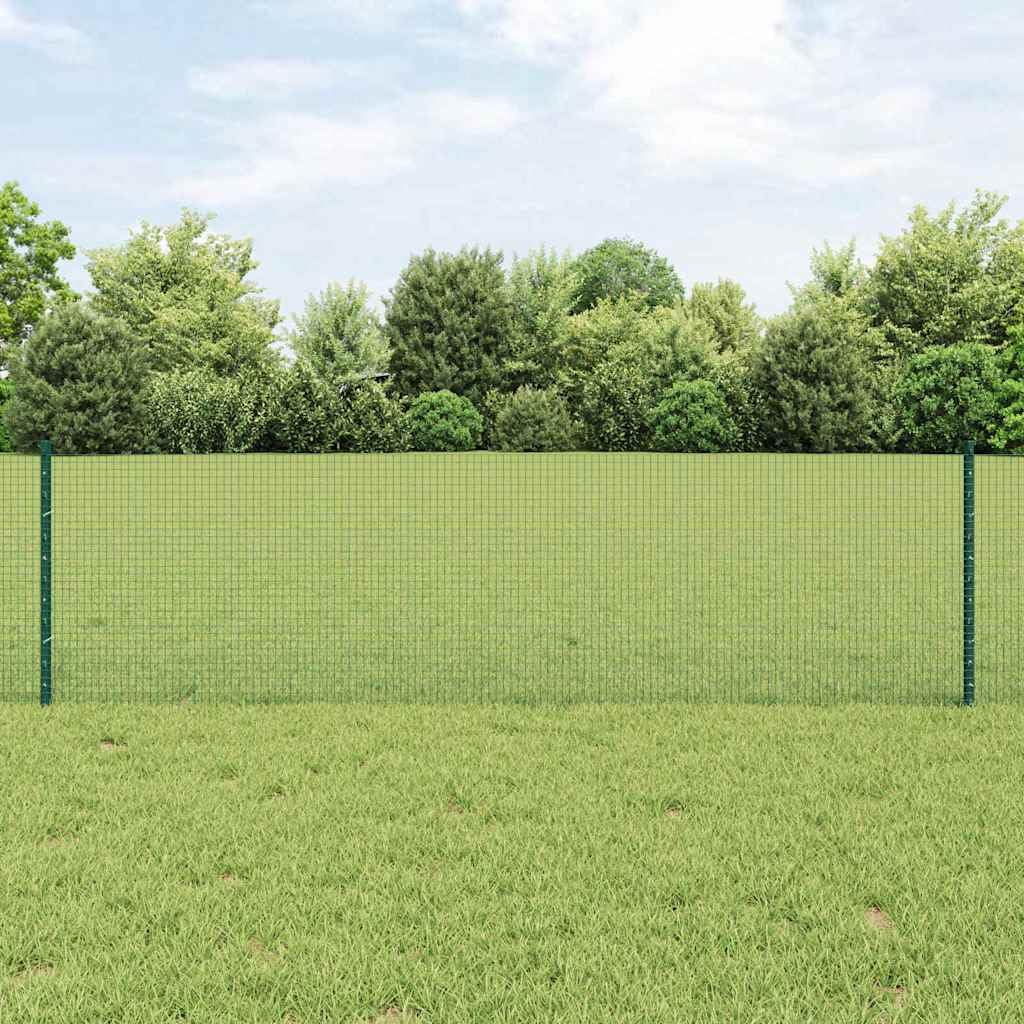 Recinzione da giardino verniciata a polvere, colore verde, set di pannelli di recinzione per esterni con pali per privacy e sicurezza, design modulare personalizzabile per terrazza e giardino