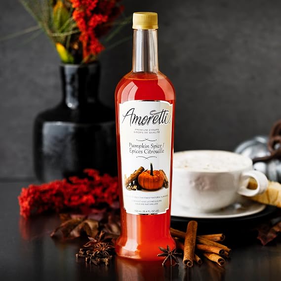 Amoretti Premium Pumpkin Spice Syrup 750ml 3 Pack
