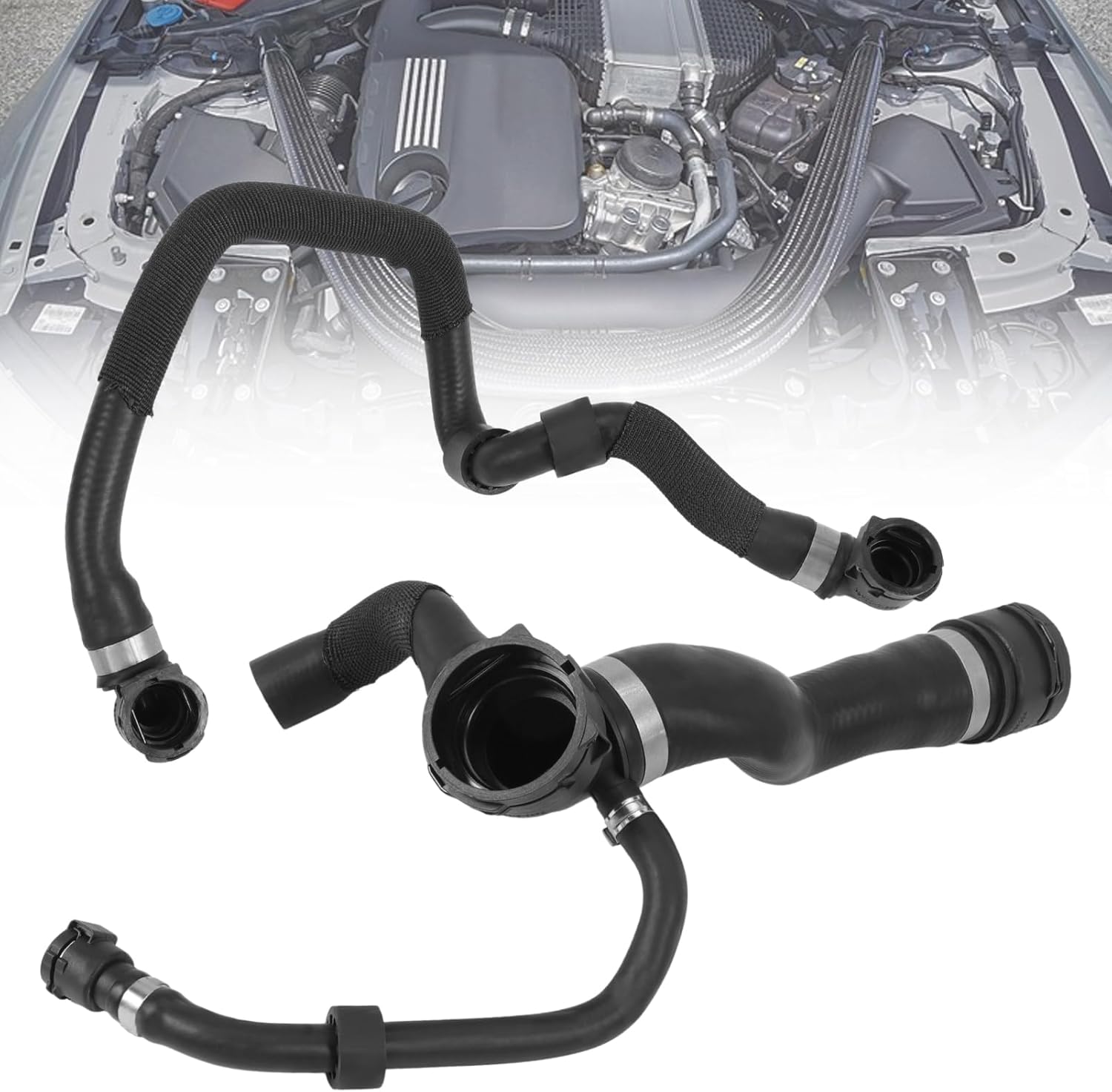 Radiator Coolant Hose with Ventilation Hose Set for (2010-2018) 535i GT XDrive 740Li 535i GT 640i Gran Coupe XDrive 535i 740i 17127580957 17127598248