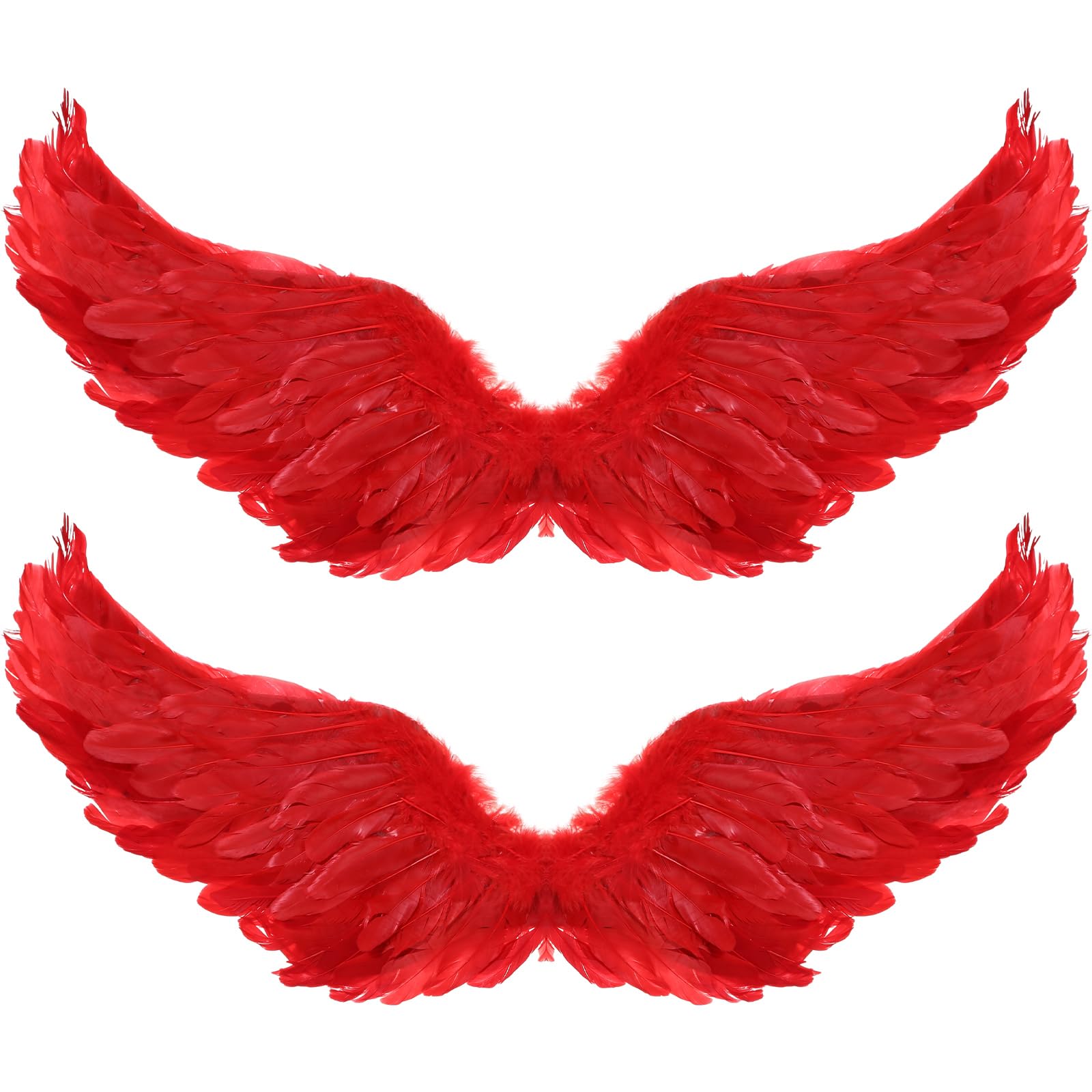 2 Pieces Halloween Angel Wings Feather Wings with Elastic Straps Cosplay Wings for Halloween Costume Party Women