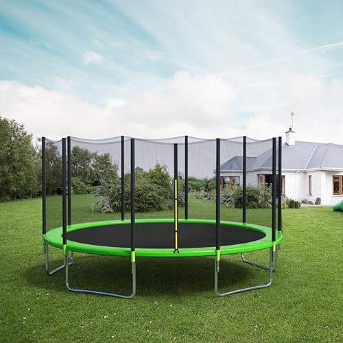 Miniatura 8 de CalmMax Trampolín de 12 pies, 14 pies, 15 pies y 16 pies, tipo reforzado trampolín con cierre de seguridad, aprobado por ASTM, trampolín combinado