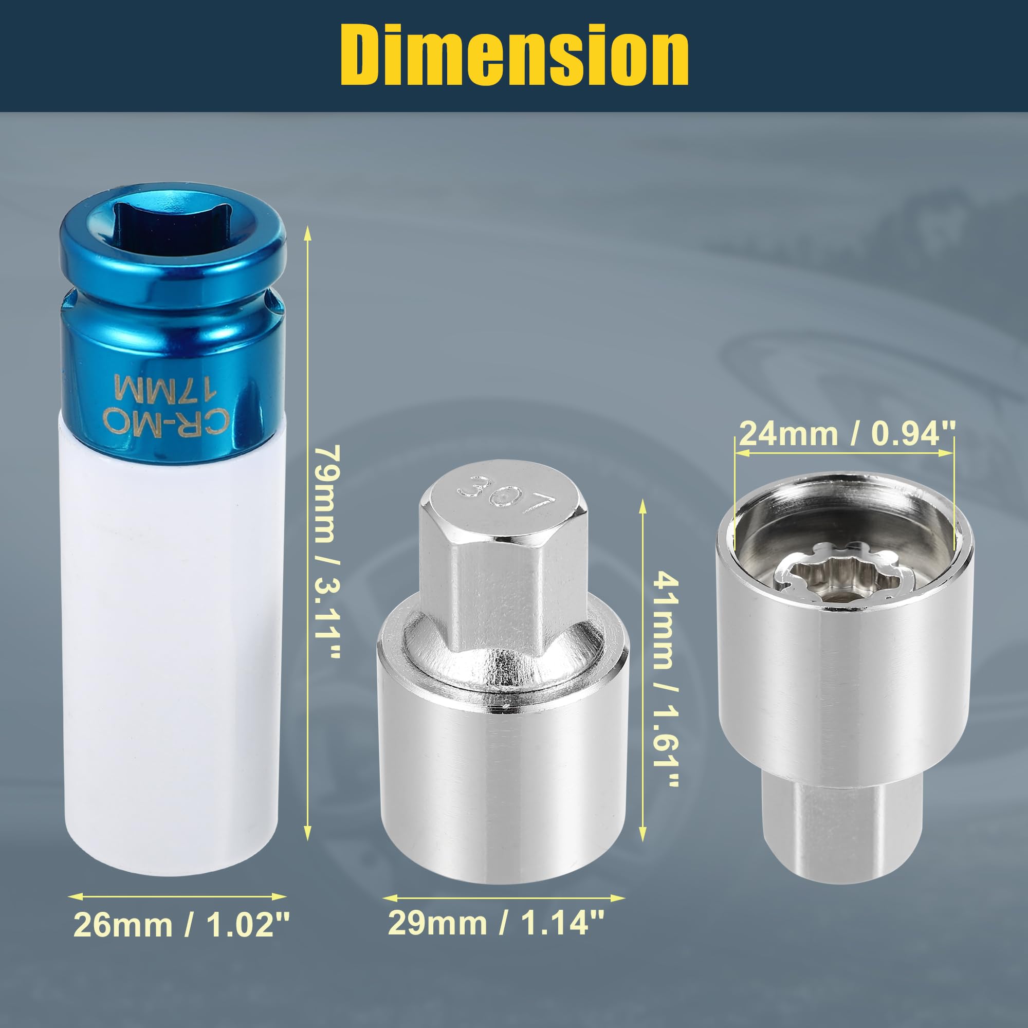 Amazon.com: uxcell 1 Set 307 Wheel Lock Lug Nut Anti Theft