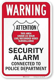 SmartSign "Warning - Security Alarm Connected To Police Department" Sign | 12" x 18" 3M High Intensity Grade Reflective Aluminum