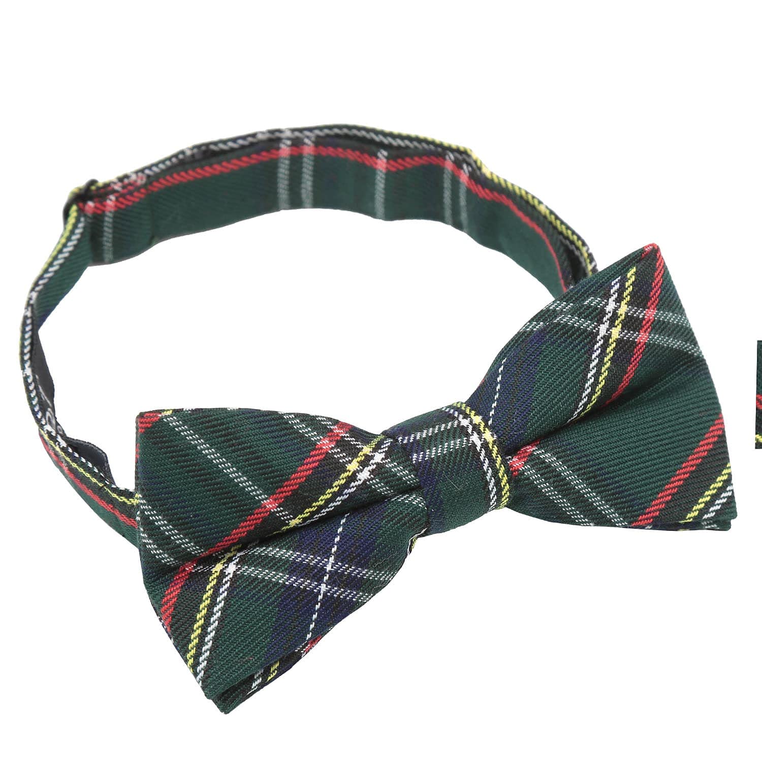 DQT Mens Tartan Plaid Pre-Tied Bow Tie – Adjustable Wedding & Formal Bowtie - Green