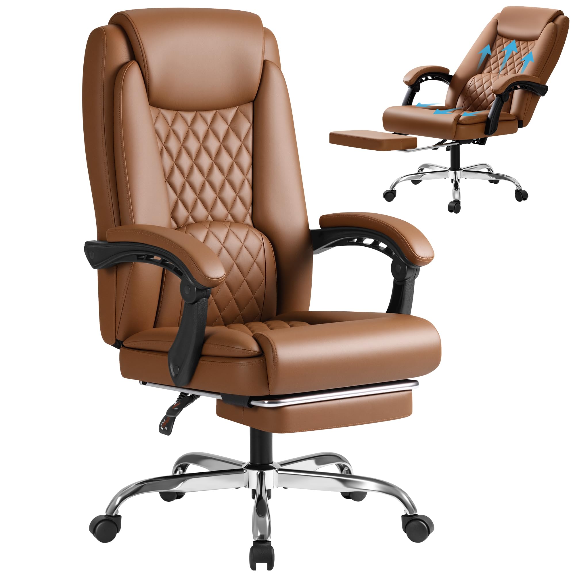 furmax デスクチェア A アーム付きワークチェア ZR24299 Amazon.com: Furmax Office Chair with Footrest Ergonomic High Back