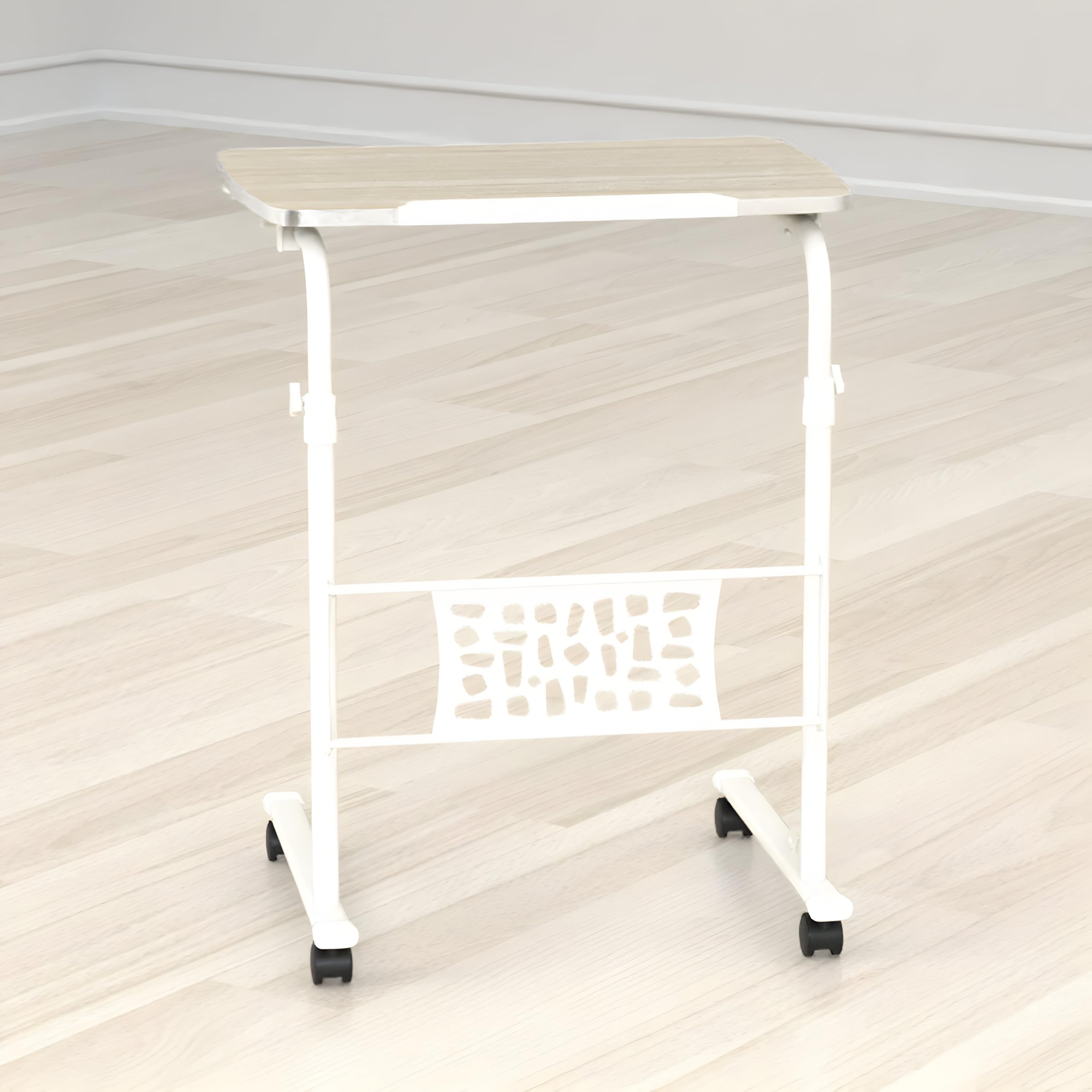 TABLE MAGIC Adjustable Height Laptop Table | Urban Raiser Sit & Stand Desk 75–110cm White | Laptop Table Foldable for Home | Mobile & iPad Holder | Compact Work & Study Table