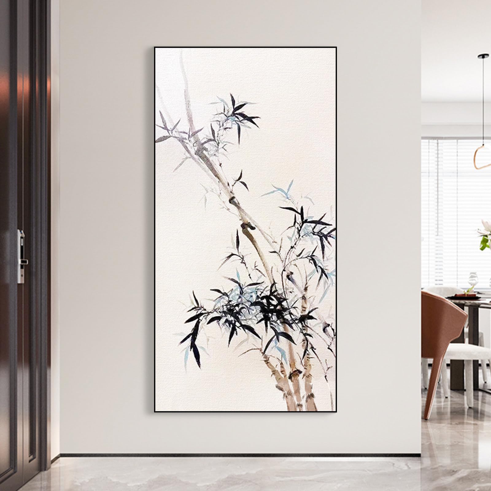 Peinture de texture de magnolia grand format pour mur de salon