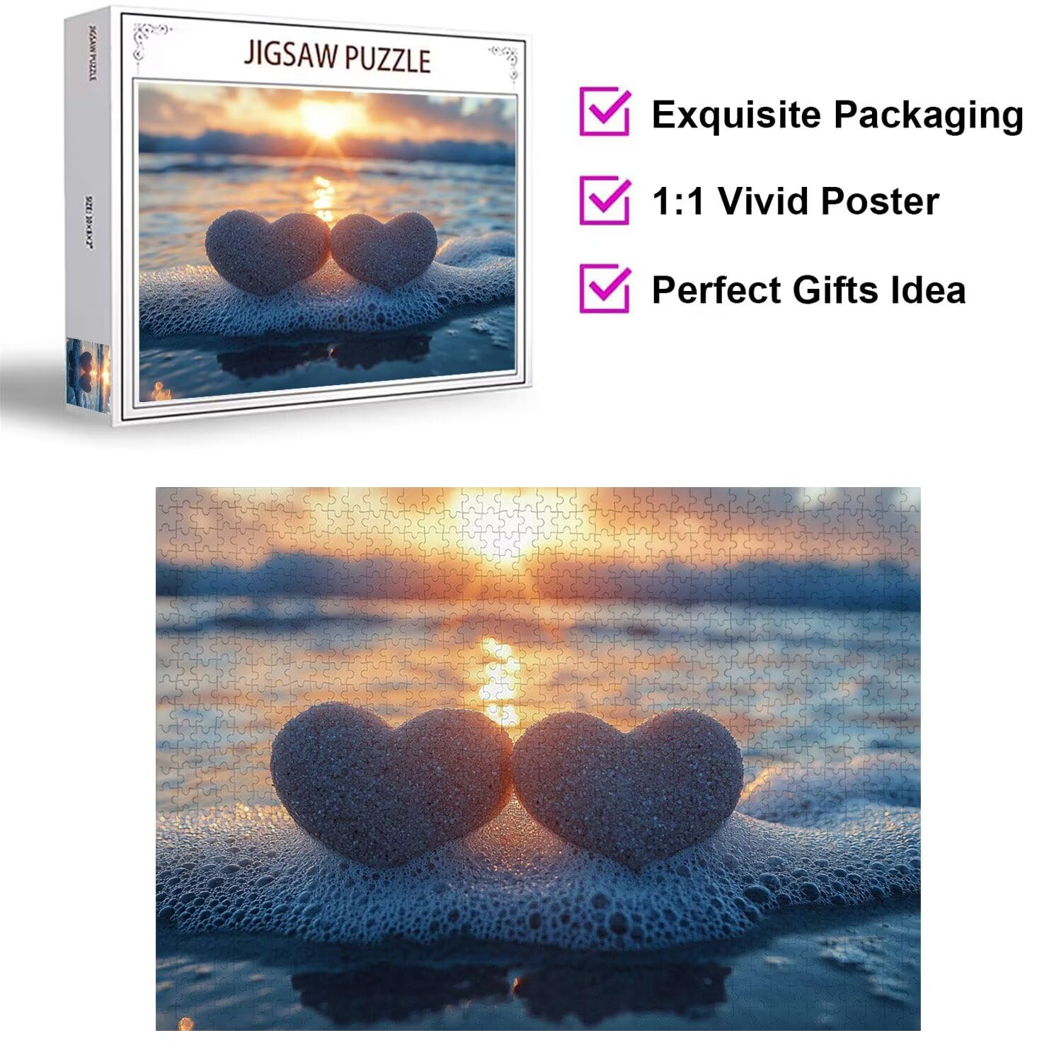 Puzzle 5000 elementów dla dorosłych, gry rodzinne, Love Sunset, n-1