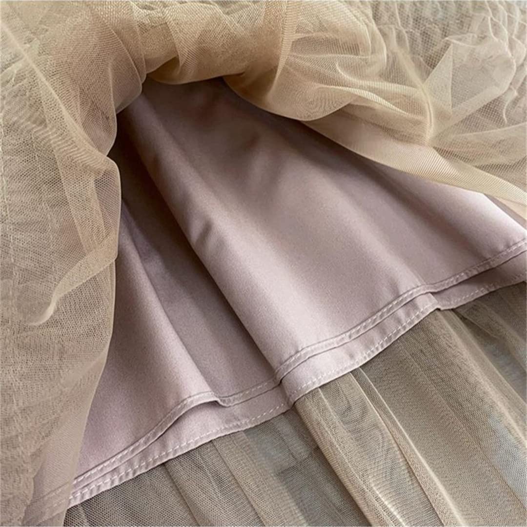 Gonne in Tulle a Strati Multistrato Primaverili per Donne Gonne Lunghe a Strati ad Alta Attesa Gonne a Torta in Rete