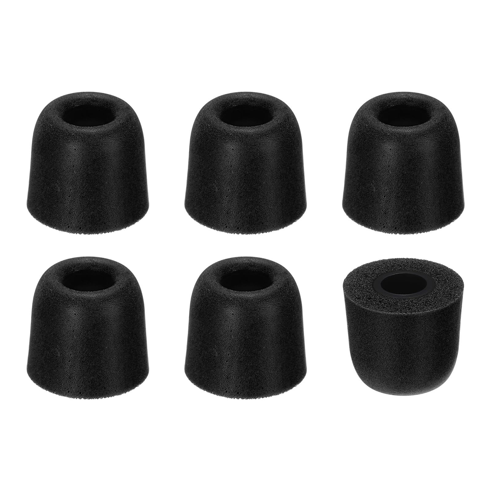 Nexarelle Memory Foam Earbud Tips (4.9mm/0.19"), 6Pcs / 3Pairs - Medium Ear Bud Replacement Tips Noise Isolation, Ultimate Comfort Secure Fit Buds for Earphones Earplugs, Black