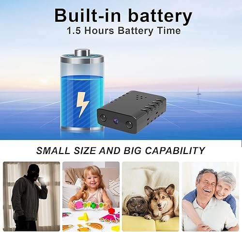 Miniatura 4 de 64G gratis cámara WiFi inalámbrica más pequeña con batería, cámara inalámbrica remota HD1080P, cámara de seguridad HDVdeo portátil, con visión