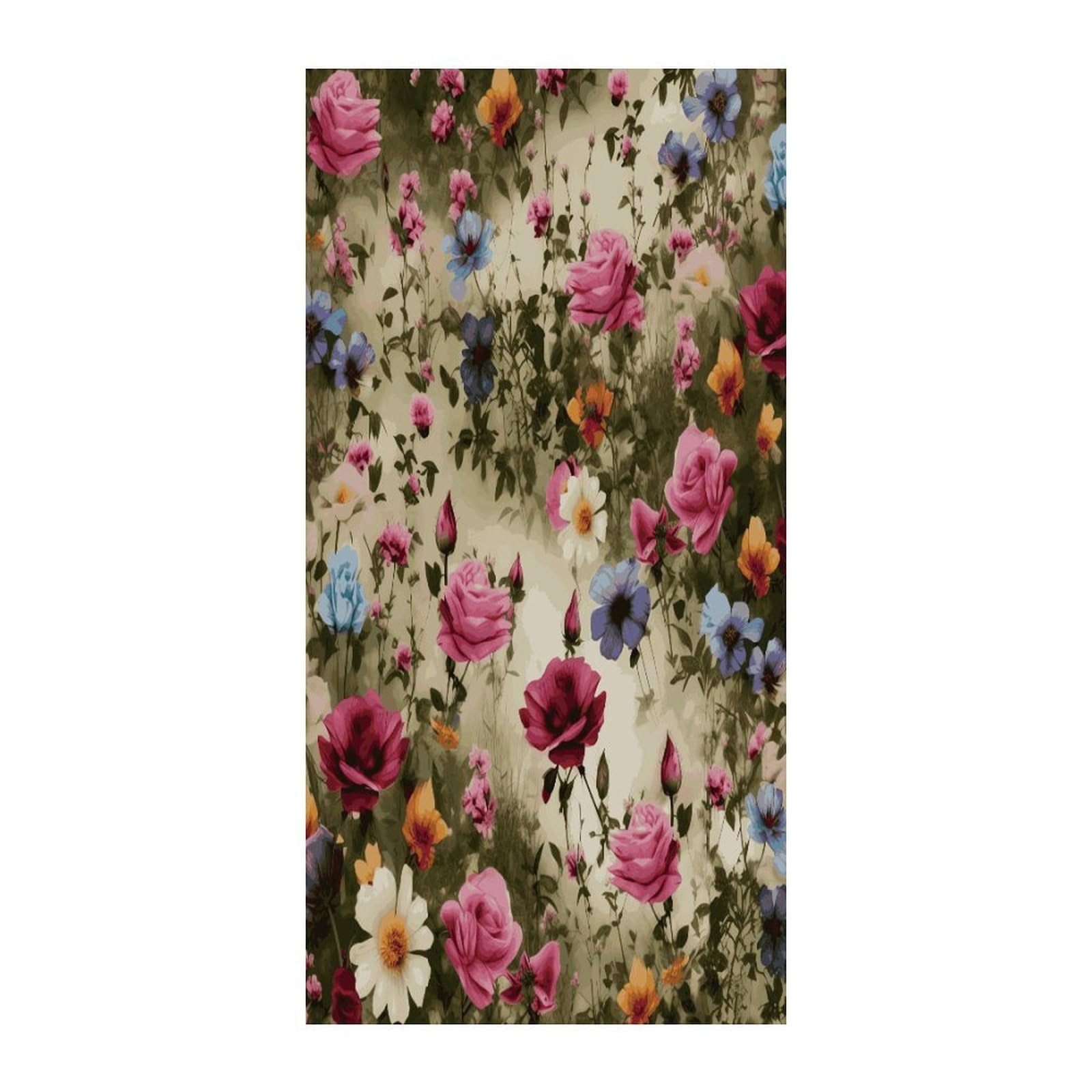 Fekiloot Style Garden Blooming Wildflowers Door Curtain Room Divider Curtains