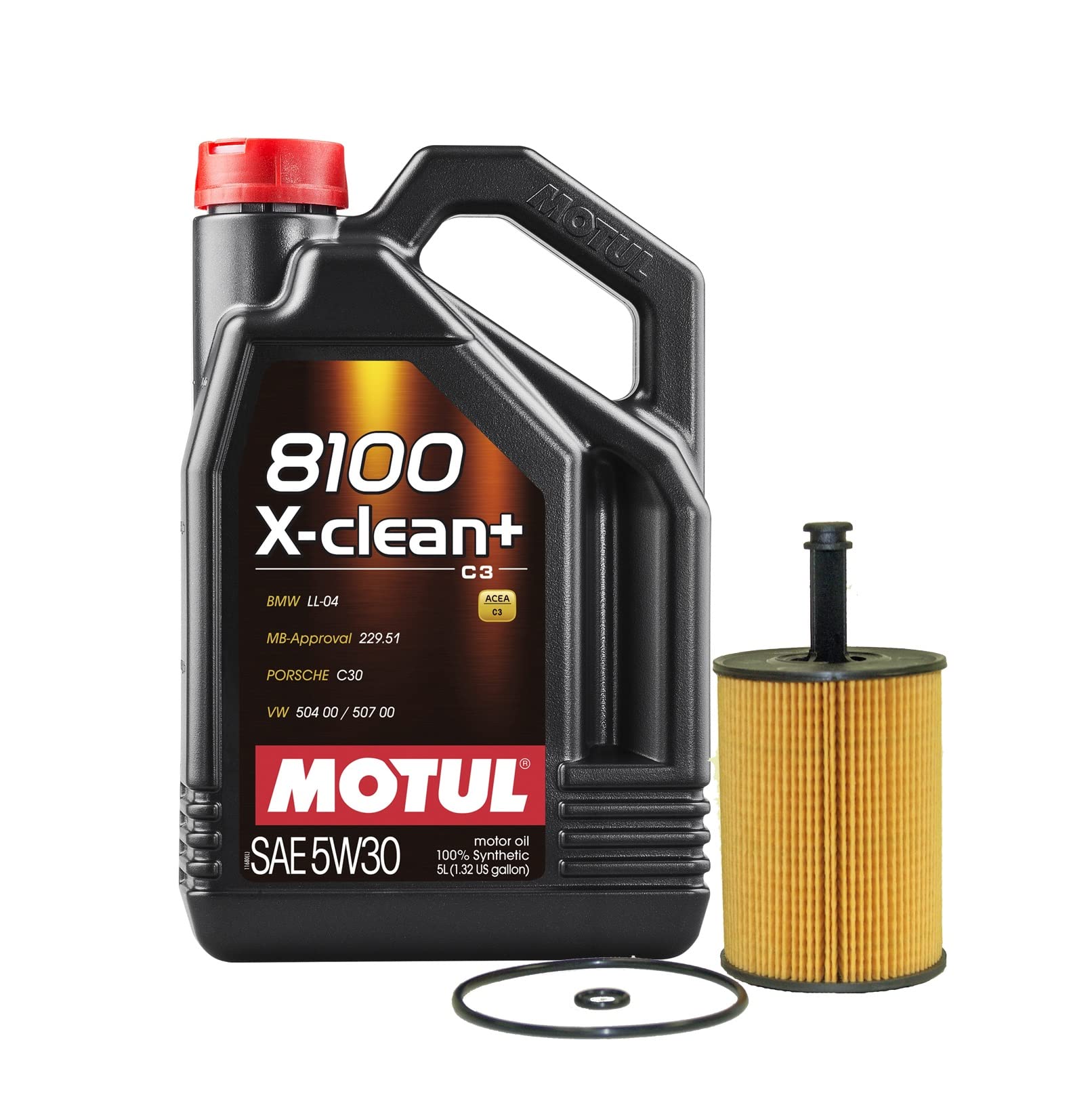 5L Newparts 8100 X-CLEAN + 5W30 Filter Motor Oil Change Kit API SN/CF