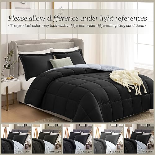 Miniatura 6 de Homelike Moment - Juego de edredón alternativo ligero de plumón para todas las estaciones, manta de verano, 3 piezas - 1 edredón con 2 fundas