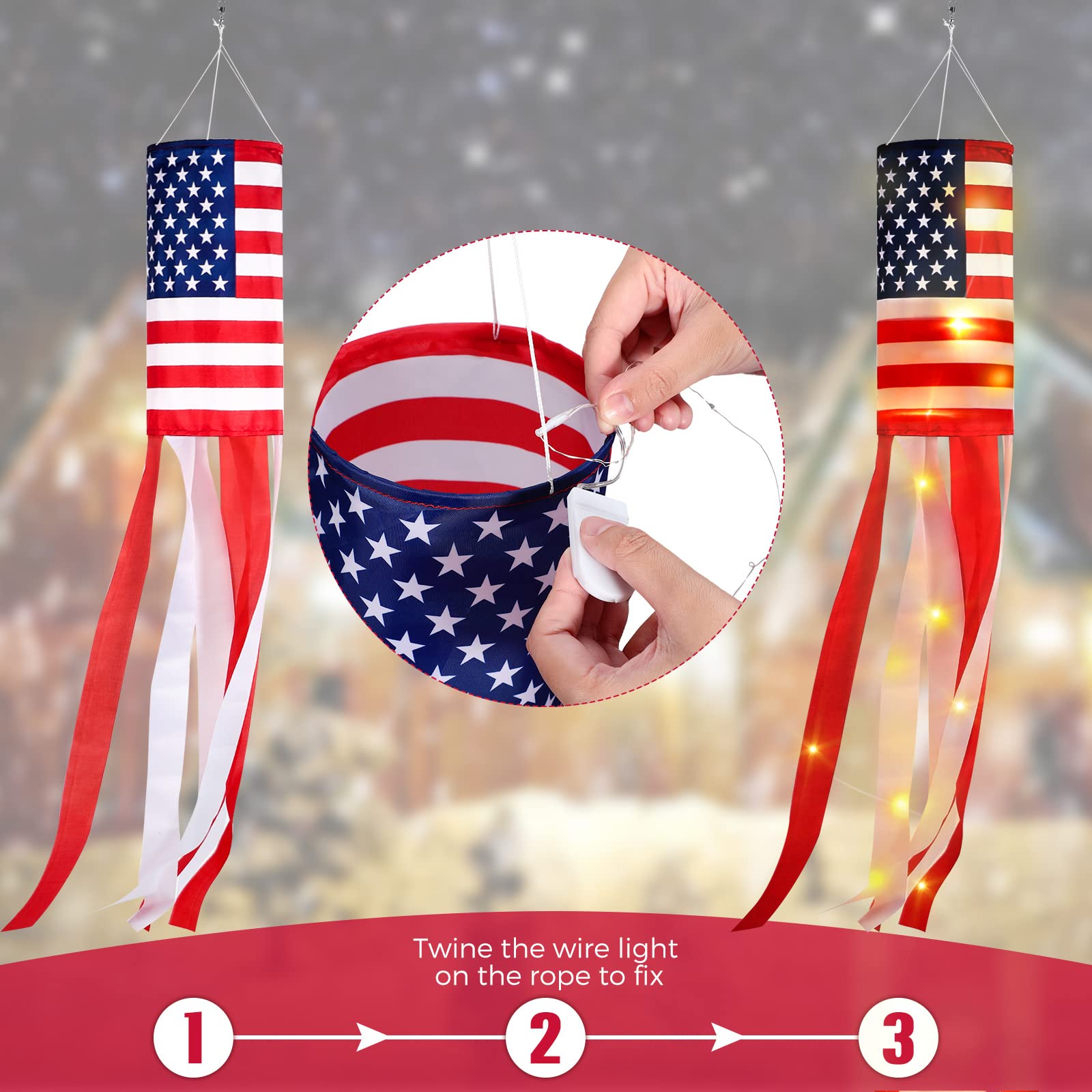 American Flag Windsock 4th Of July Decorations,40 Inch American ...