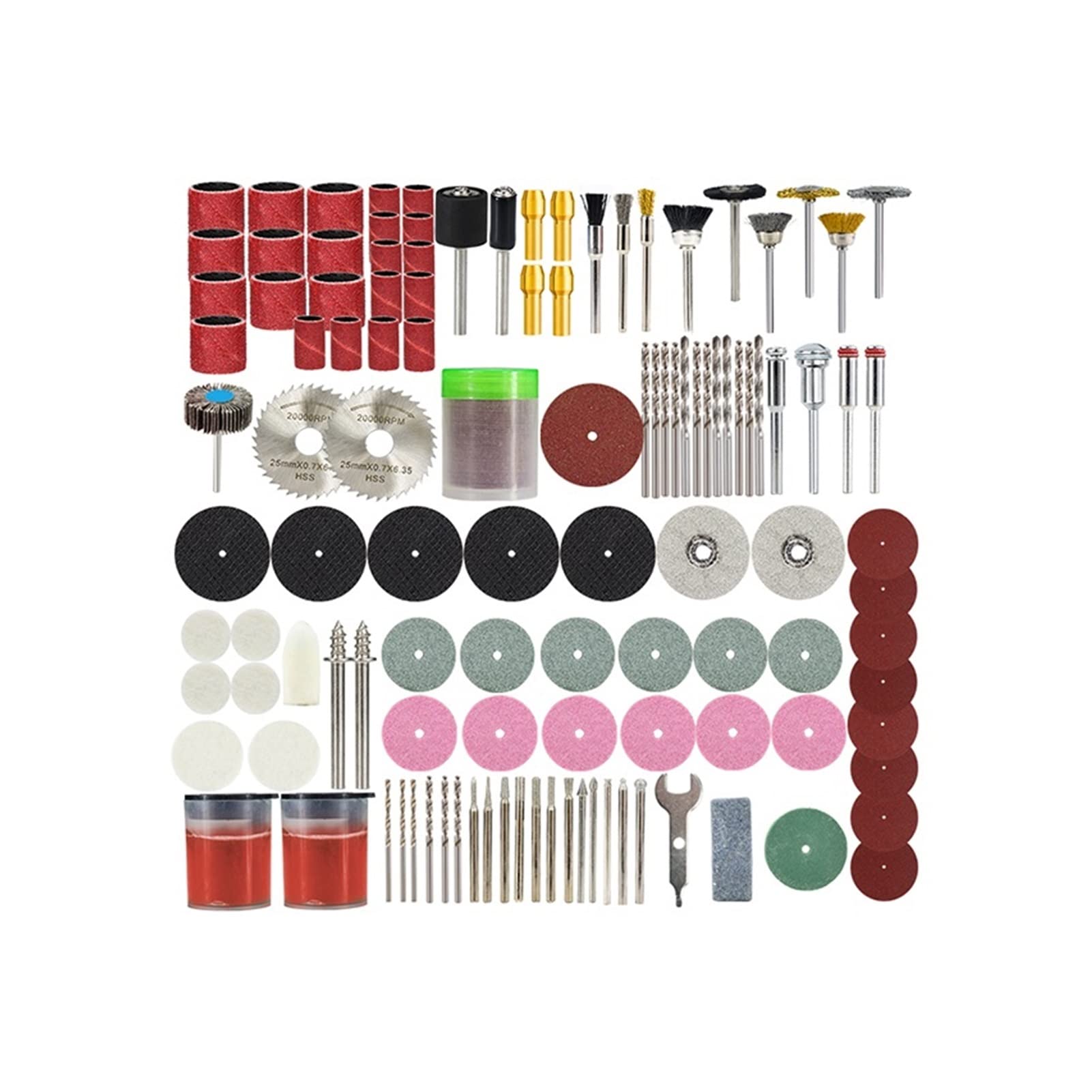 Broca de 194 piezas de accesorios de herramientas giratorias abrasivas, kit de mini brocas eléctricas, discos de corte de diamante, juego de lijado