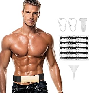 35'' Concealed Urine Test Kit with Silicone Funnel & 10 Temp Strips, Comfortable Storage Belt with Catheter & Lightweight Urine Bag for Tests, Travel and Emergencies (Black, Size M)
