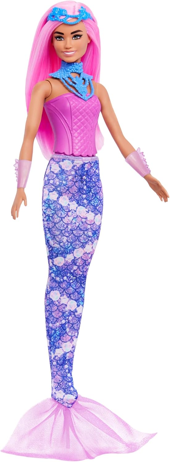 Barbie - Advent Calendar 2025 with Doll - Barbie Fantasy Christmas Calendar with 24 Surprises for Girls - Fashion Doll as Fairy, Mermaid and Princess with Unicorn