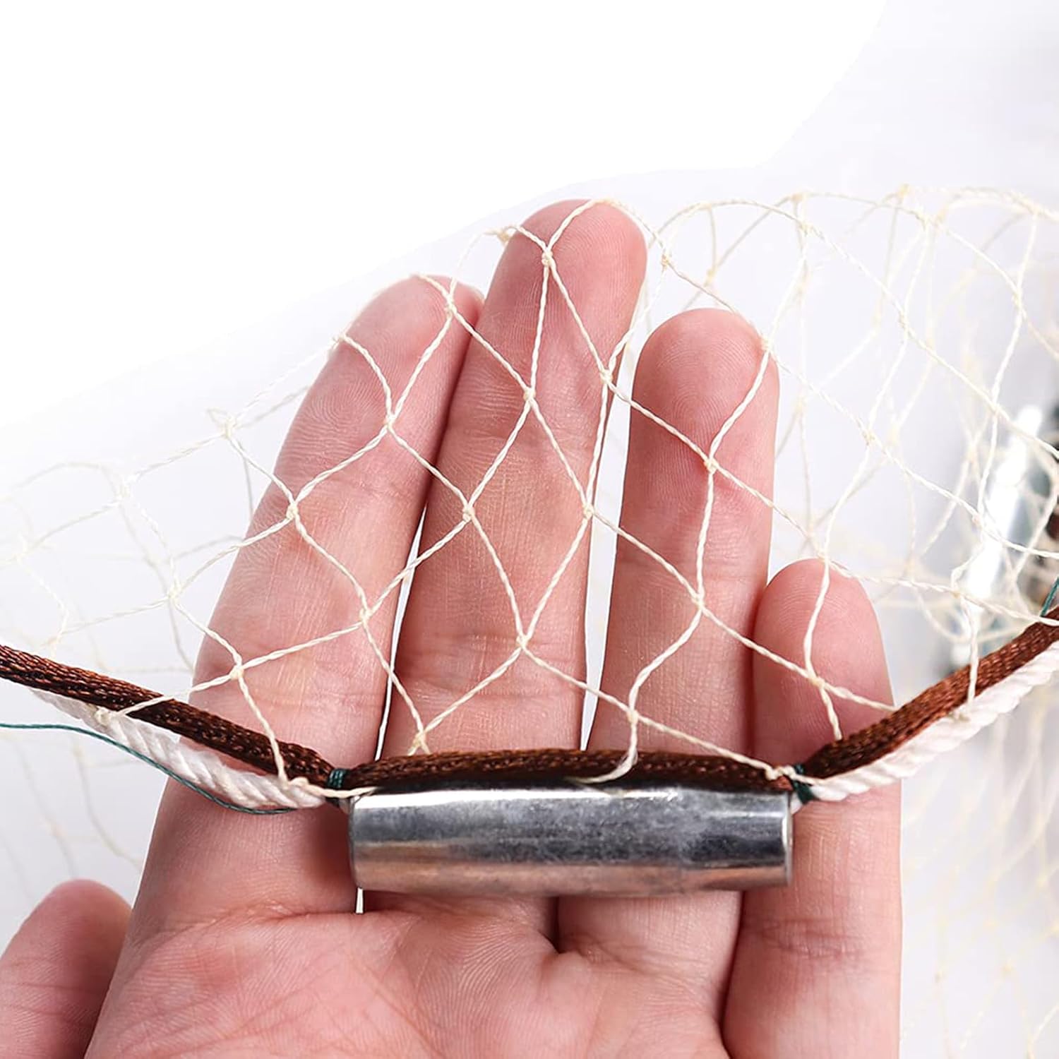 Fishing Net Old-Fashioned Traditional Cast Net Sinking Hand Cast Fishing Net Easy to Cast Thickened Multifilament Heavy-Duty Cast Net Tire Line Radius of 2.5/3/3.5/4m, white
