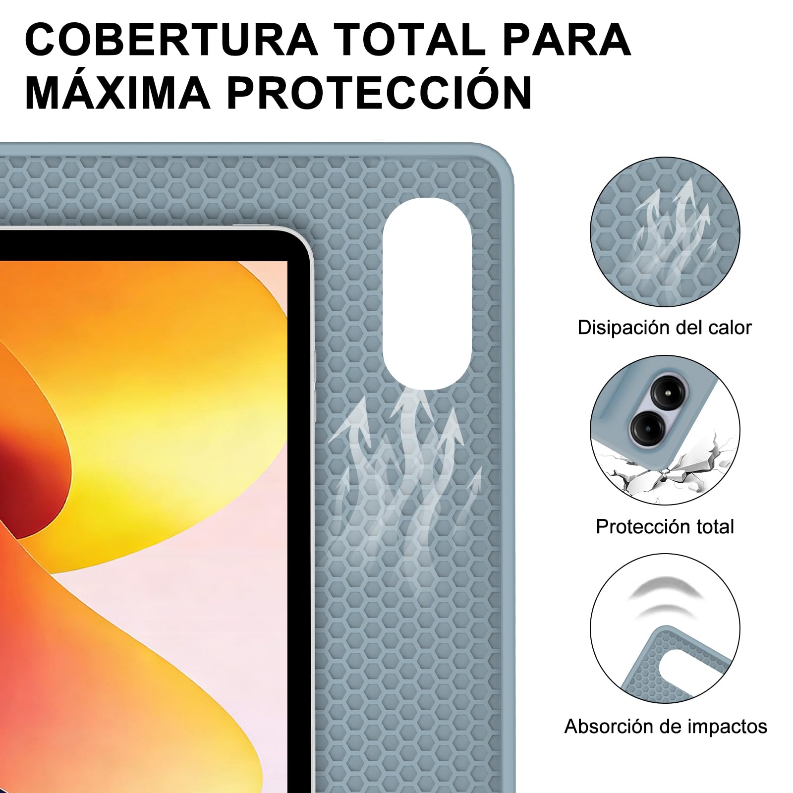 IVEOPPE Funda Teclado para XIAOMI Redmi Pad 2 Pro 2025/Redmi Pad Pro 2024 12.1", Capa Keyboard Español Ñ Desmontable Bluetooth con Portalápices, Azul Brumoso