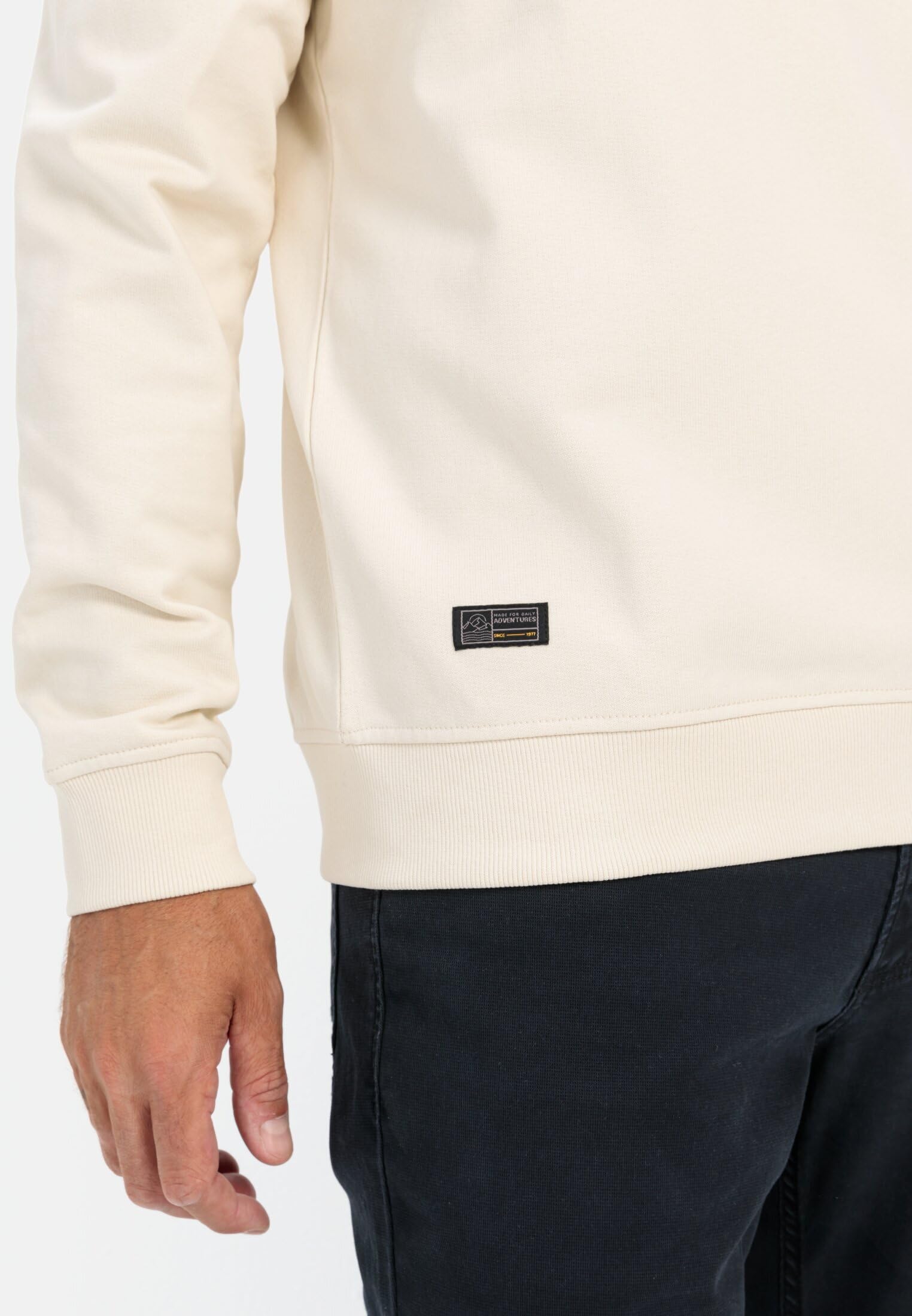 camel active Herren Rundhals Sweatshirt mit Brusttasche